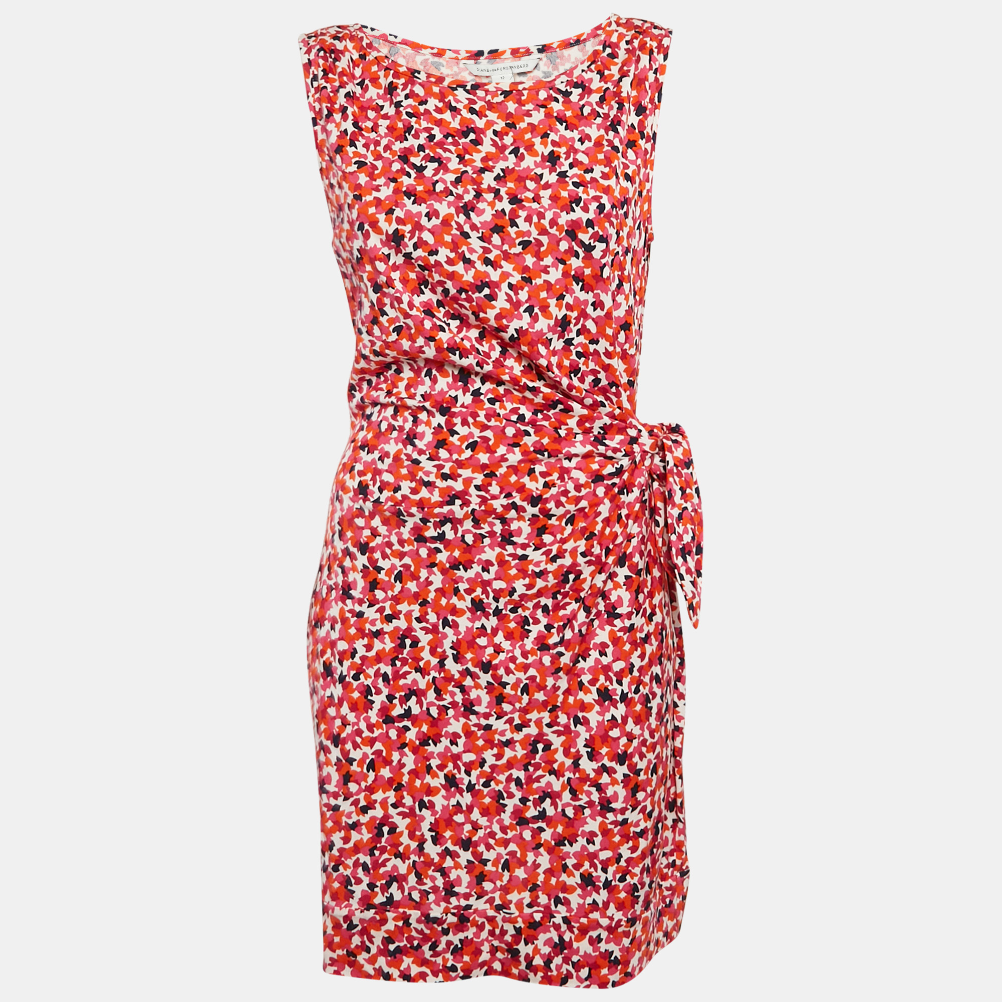 Diane Von Furstenberg Multicolor Printed Jersey Mini Della Dress