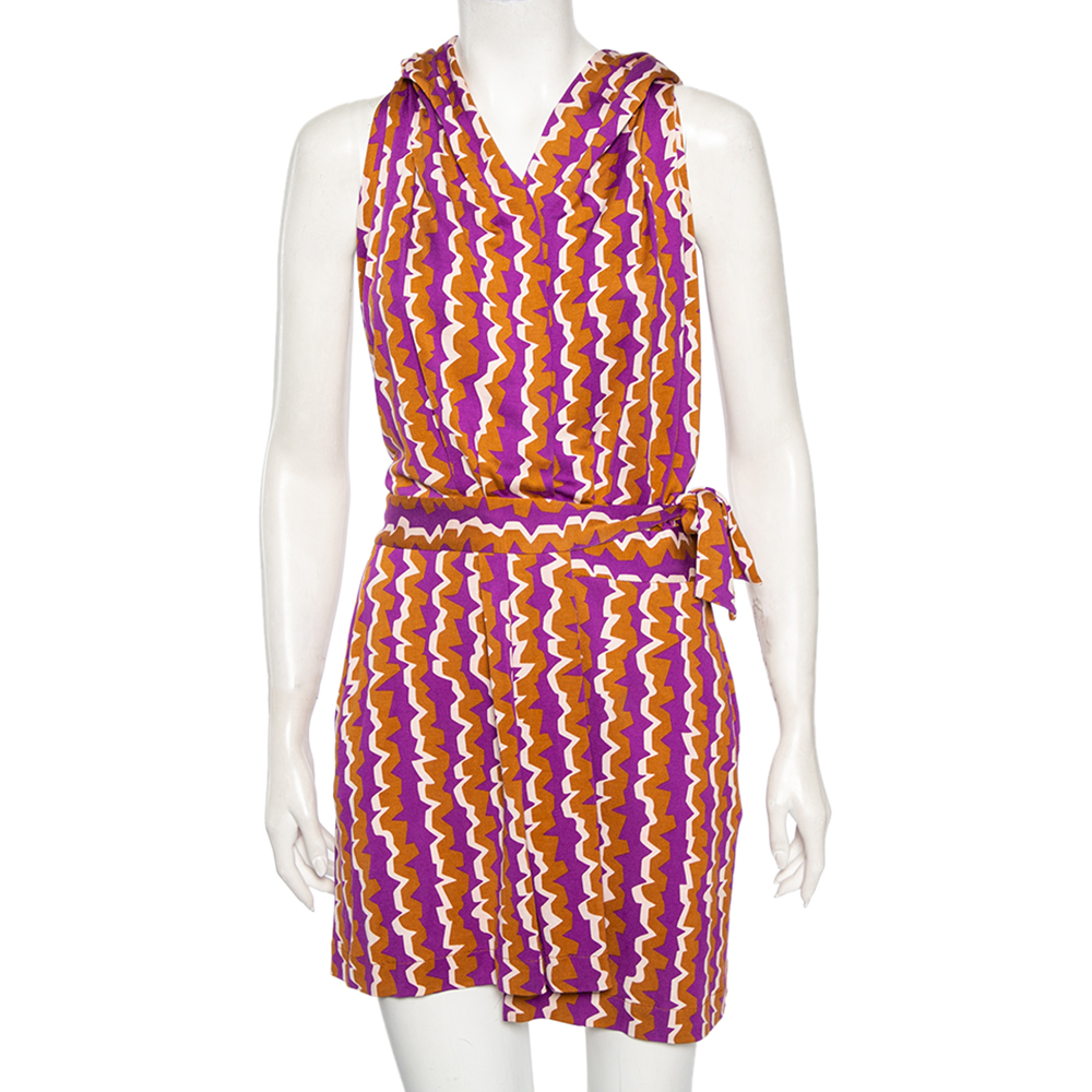 Diane von Furstenberg Multicolored Silk Mylene Mini Wrap Dress