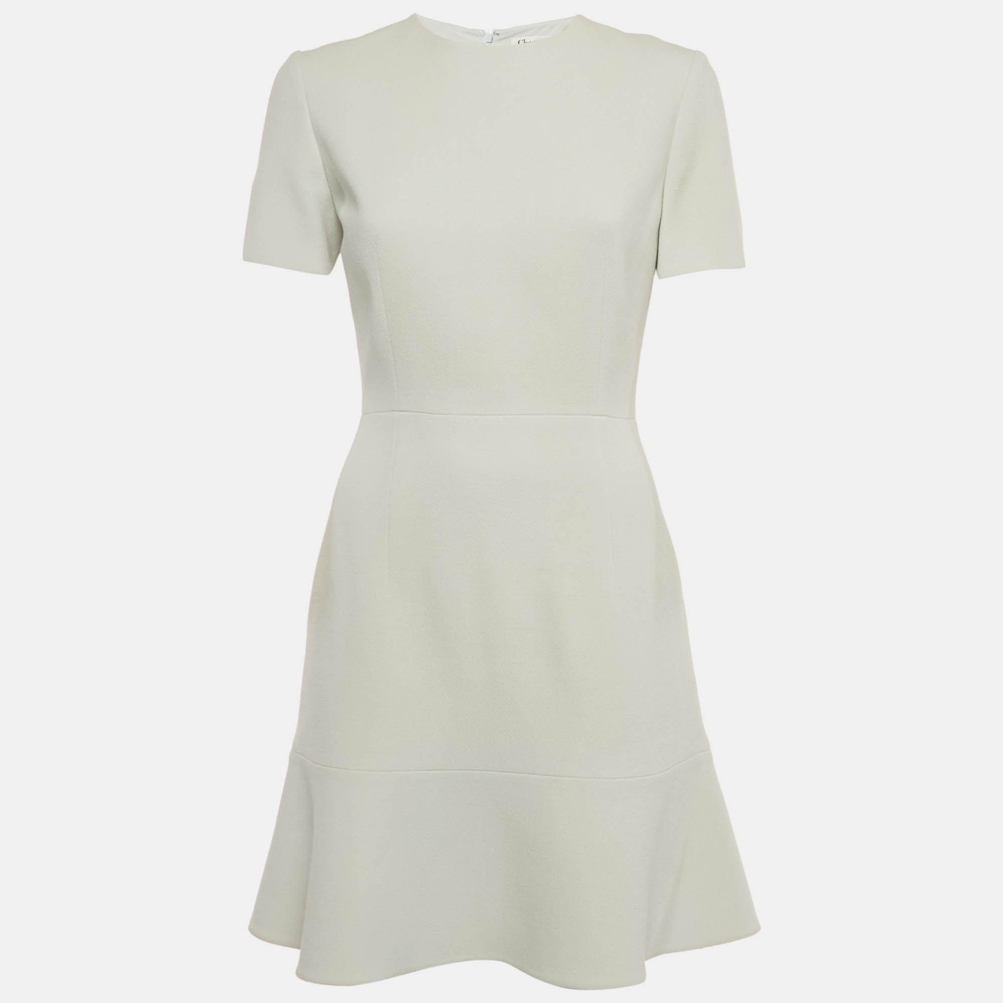 Christian Dior Blue Wool Flared Mini Dress