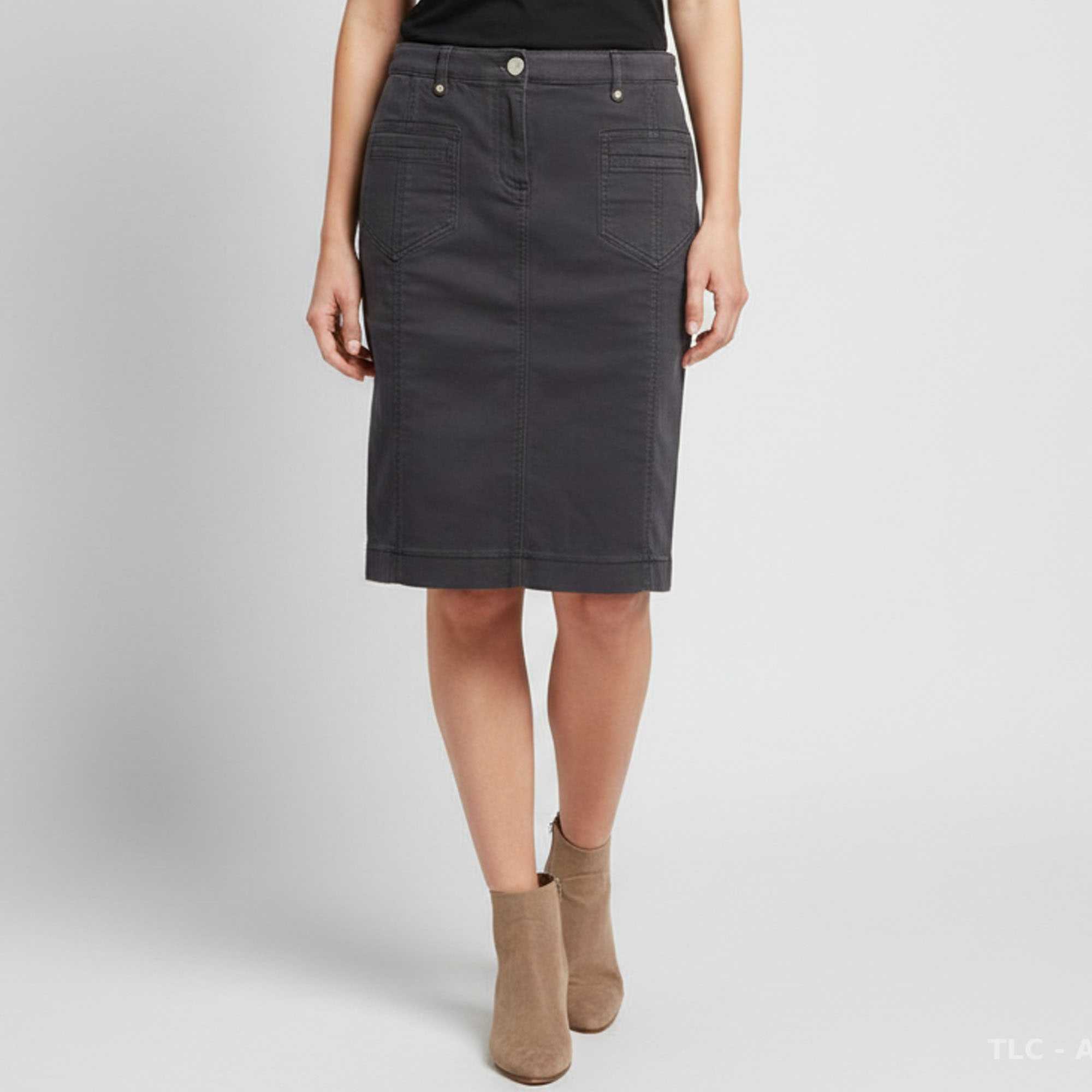 Christian Dior Boutique Grey Denim Pencil Skirt