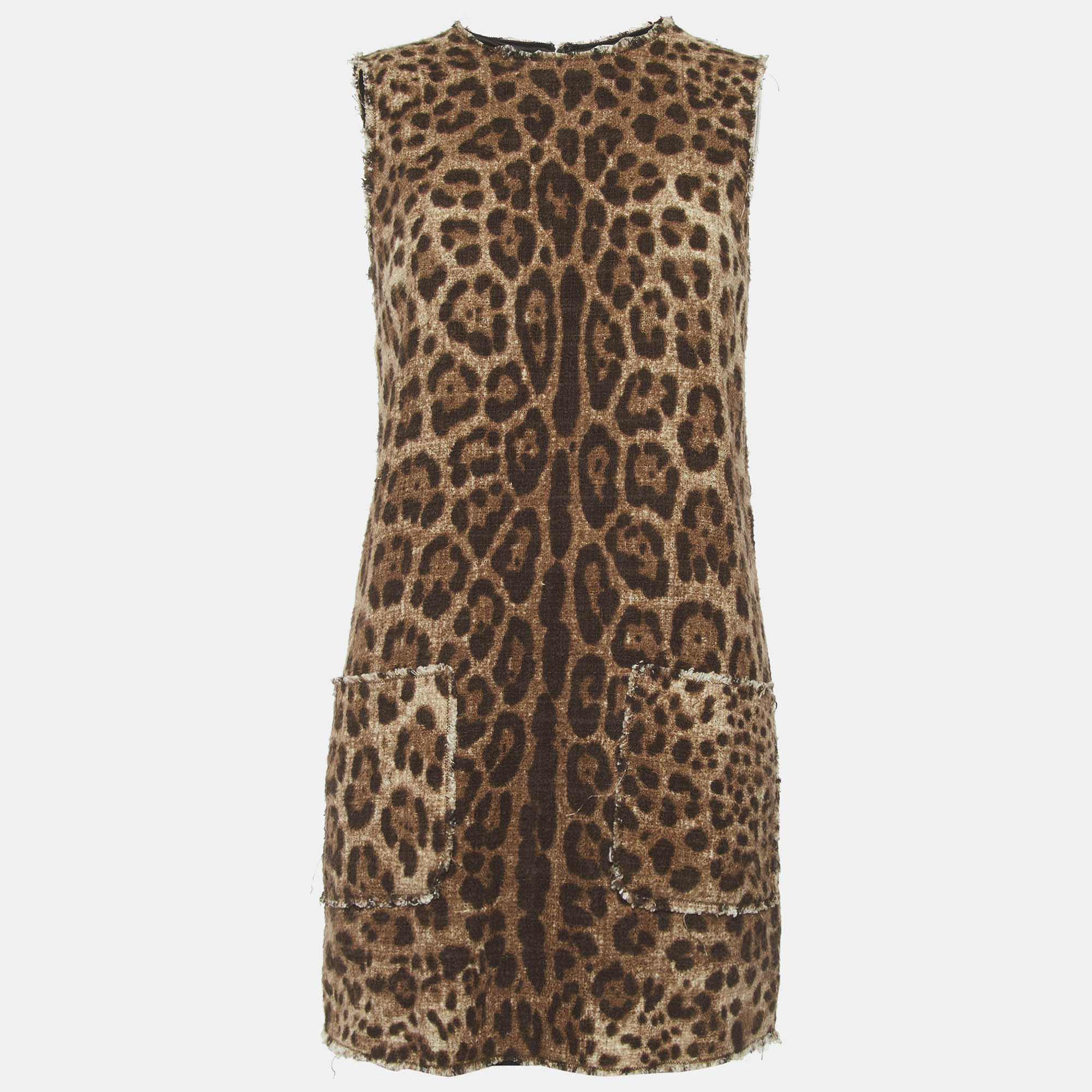 Dolce & Gabbana Brown Leopard Print Cotton Mini Dress