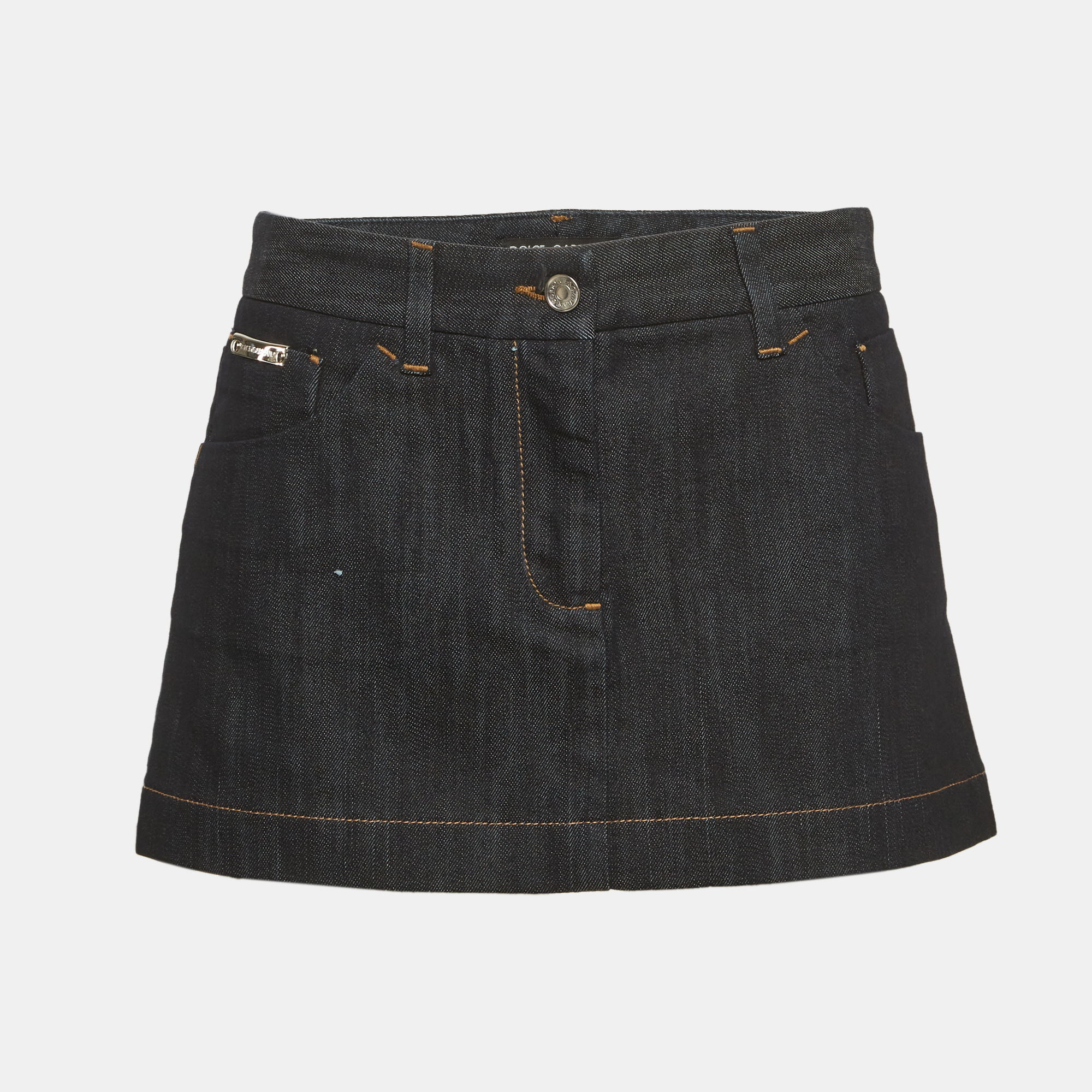 Dolce & Gabbana Indigo Denim Mini Skirt MWaist "