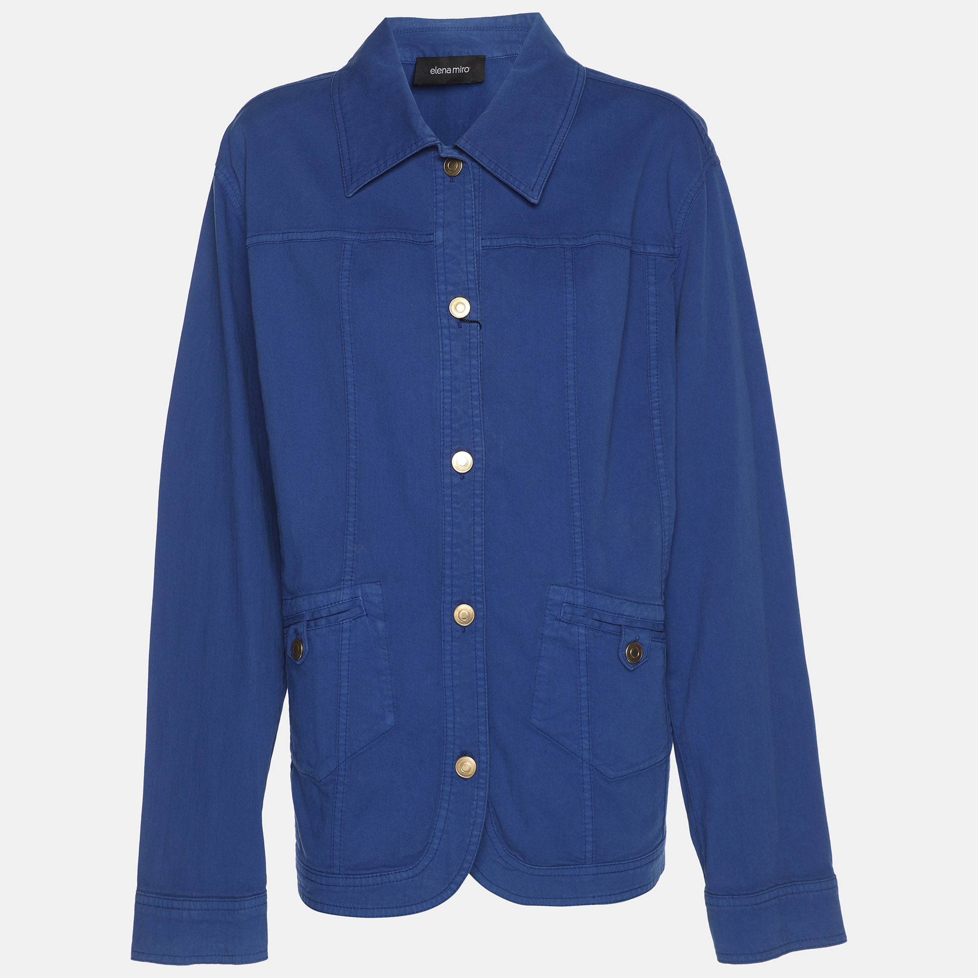 Elena Miro Blue Denim Shirt Jacket