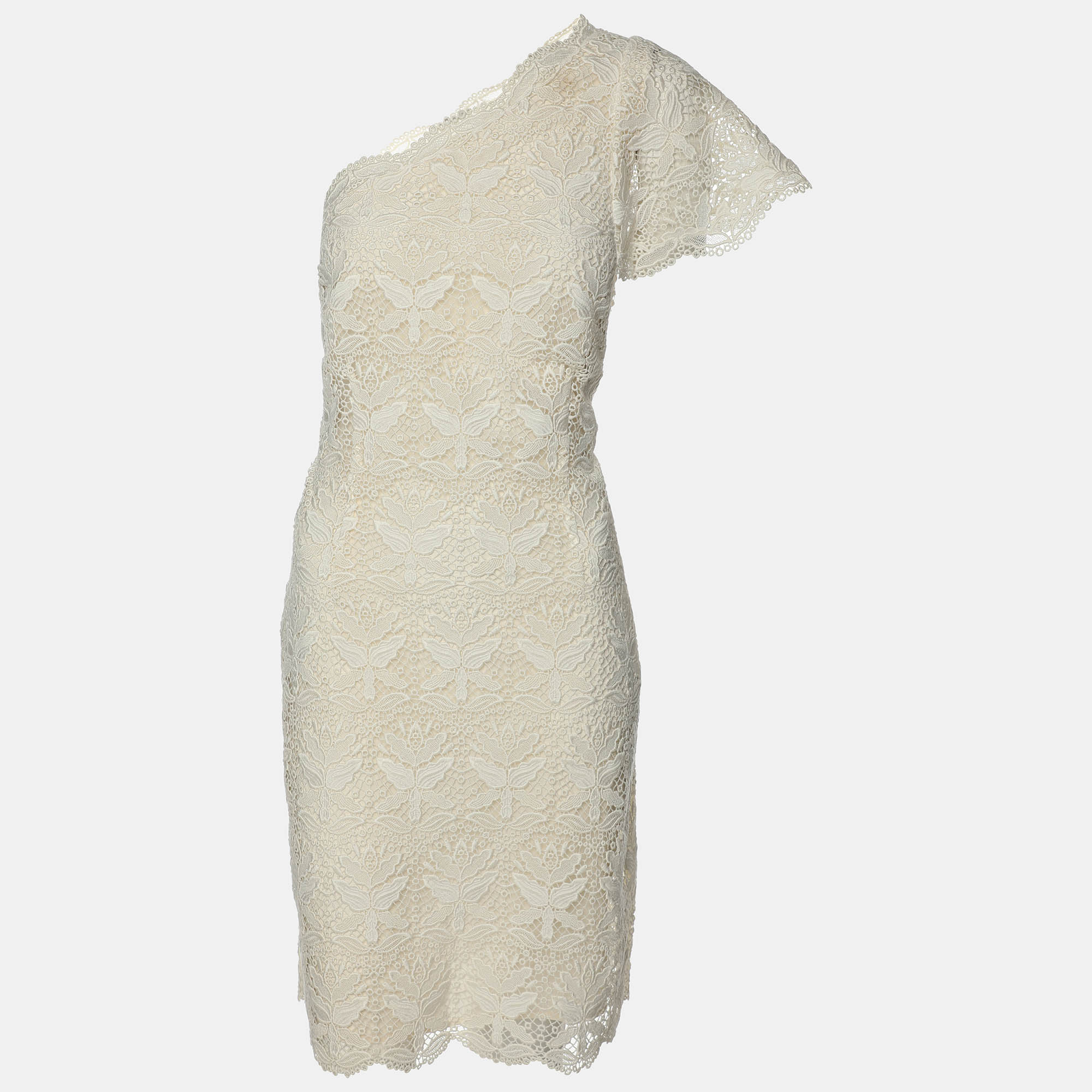 Emilio Pucci Cream Lace One Shoulder Dress