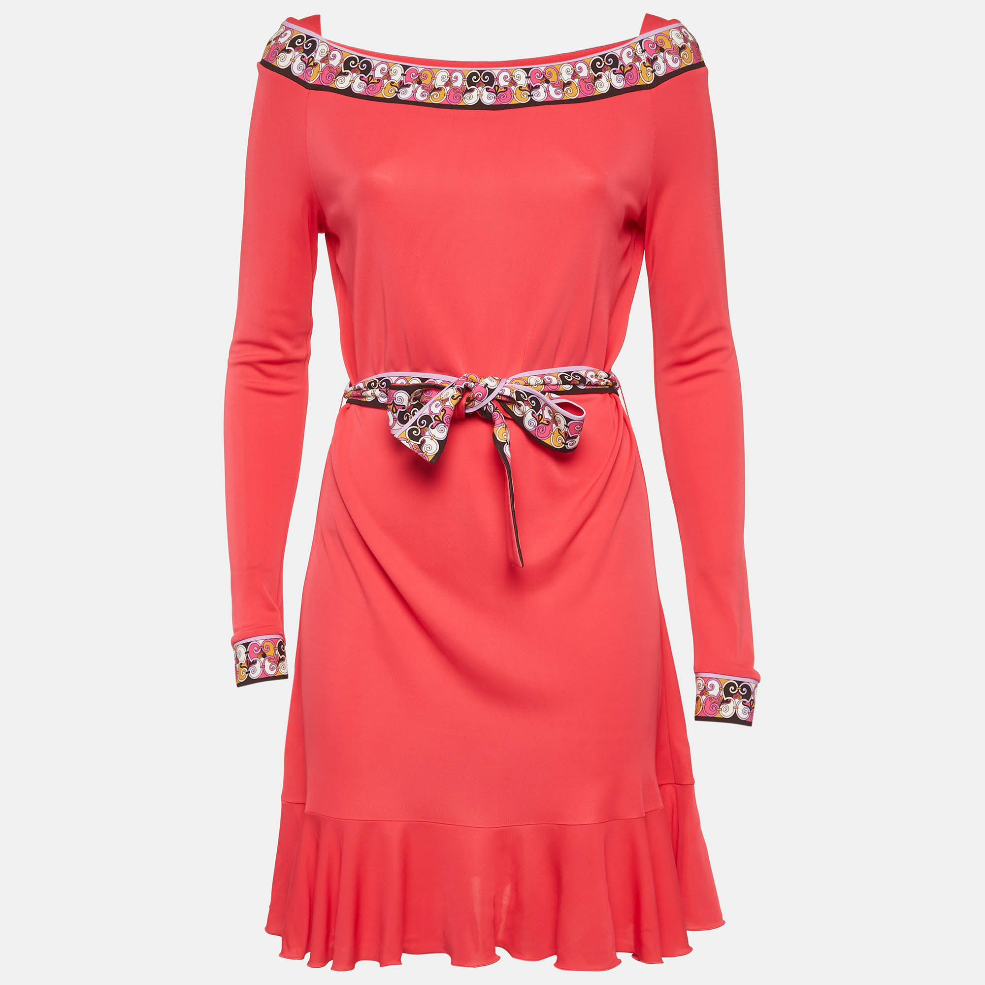 Emilio Pucci Pink Jersey Belted Mini Dress