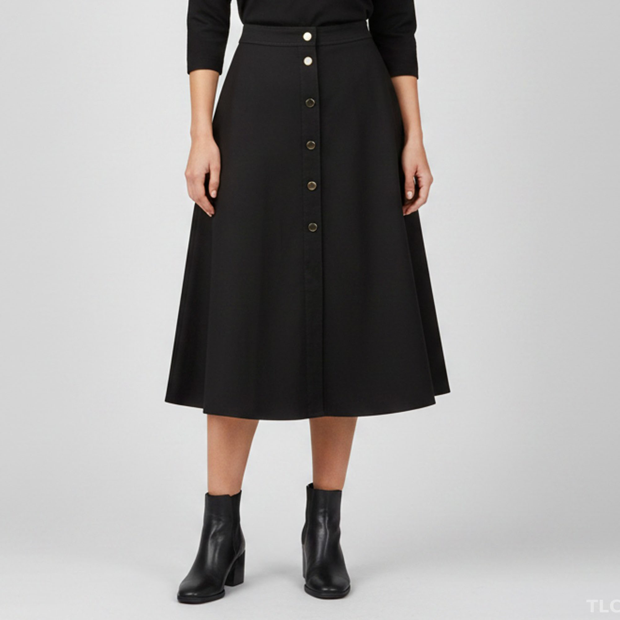 Escada Black Wool Blend A-line Rosara Skirt