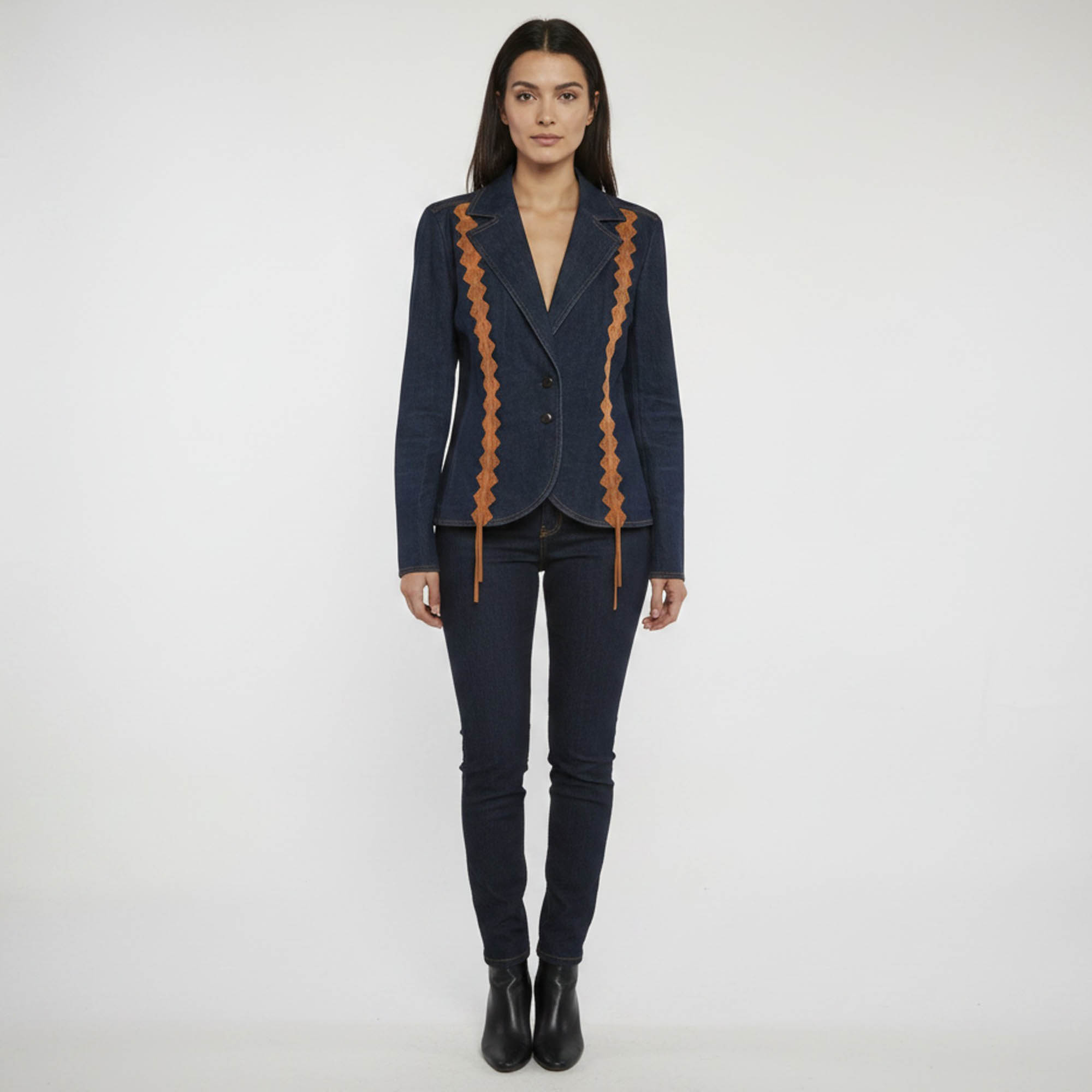 Escada Blue Denim Long Sleeve Jacket