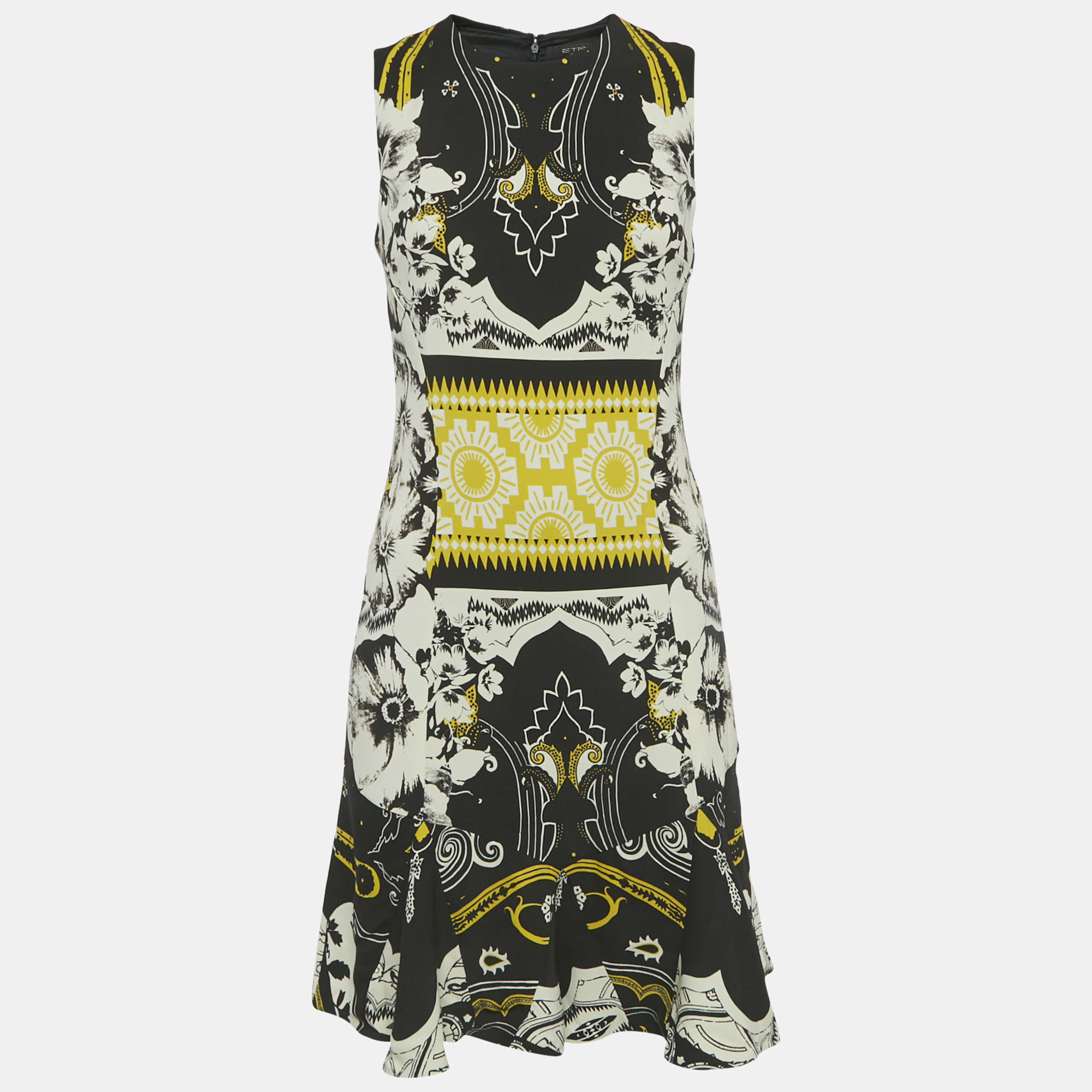 Etro Multicolour Paisley Print Crepe Mini Dress