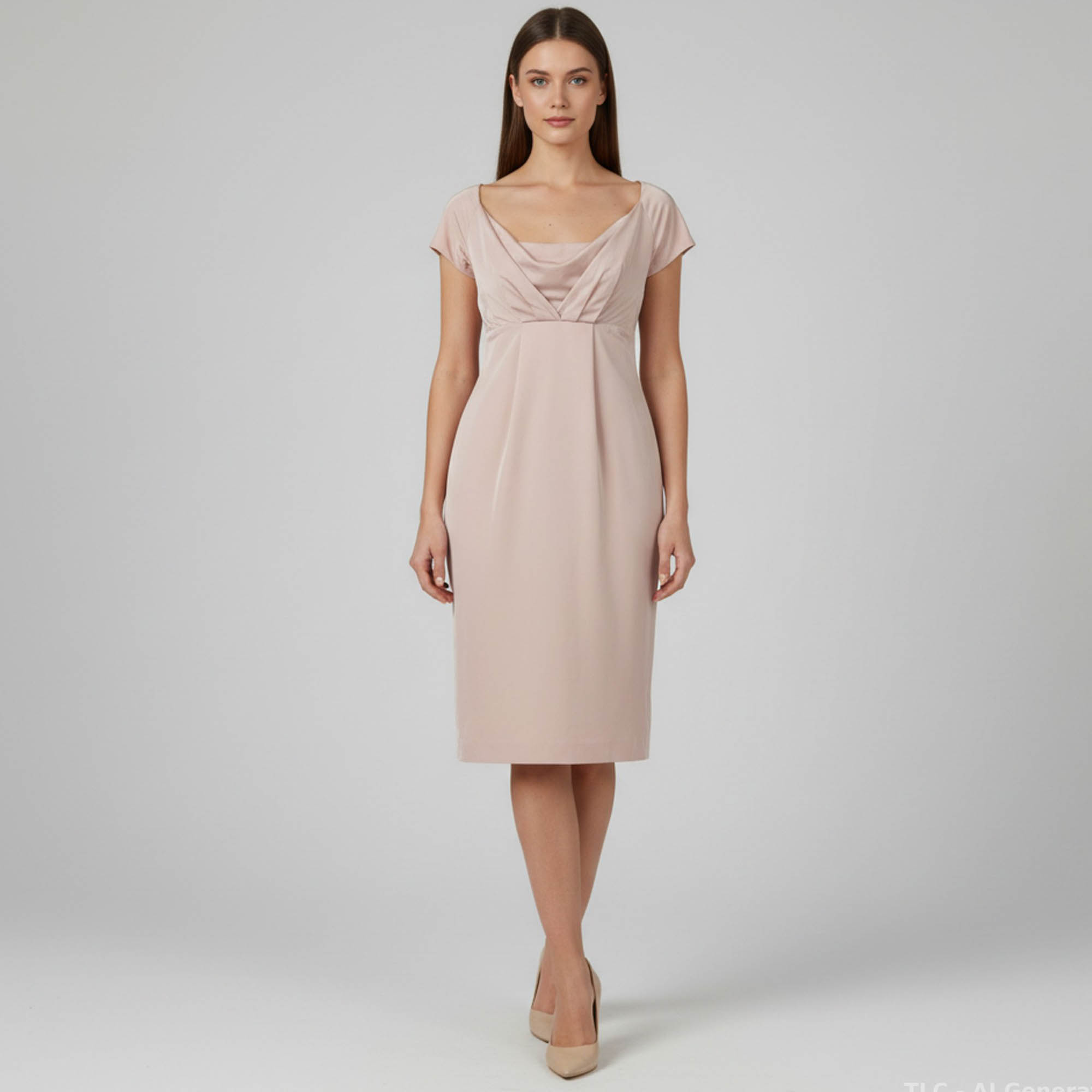 Hugo Boss Pink Satin Off Shoulder Midi Dress