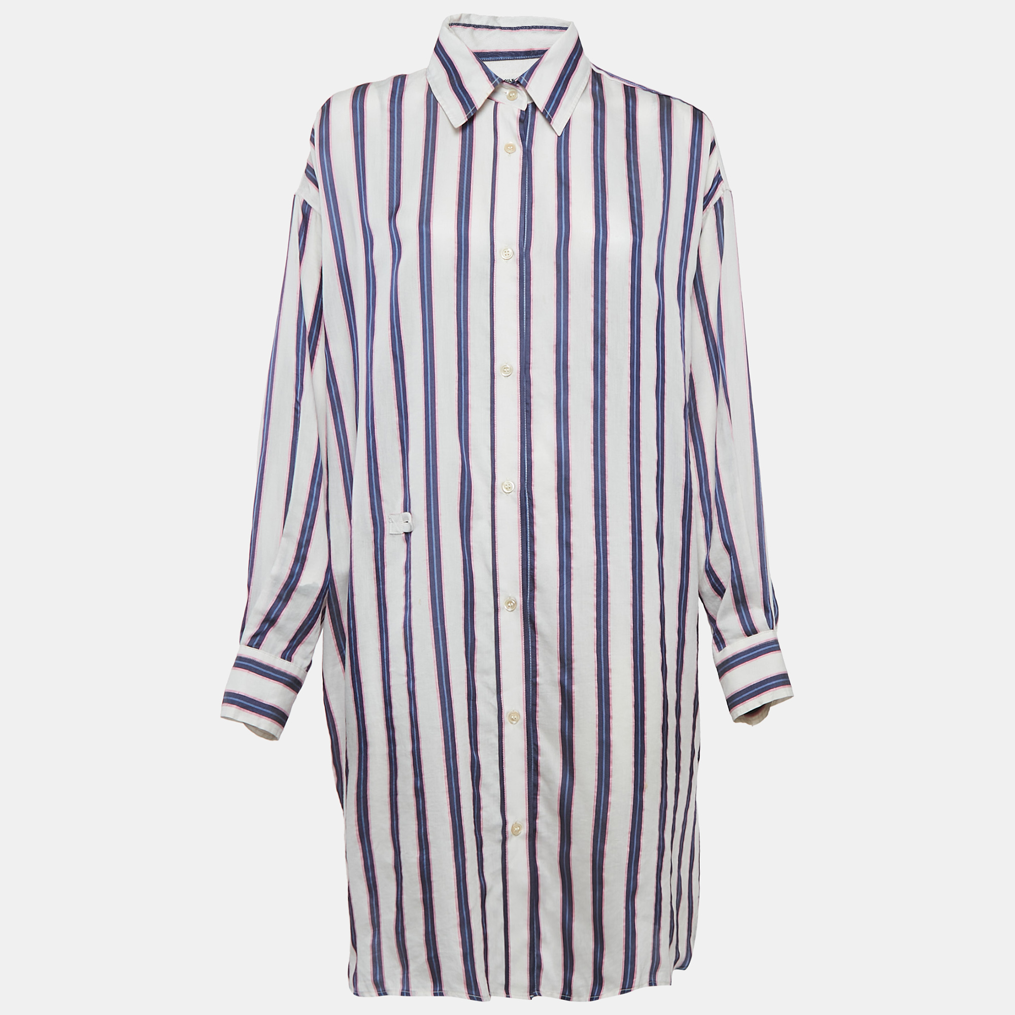 Isabel Marant Etoile WhiteBlue Stripe Cotton Blend Seenli Dress
