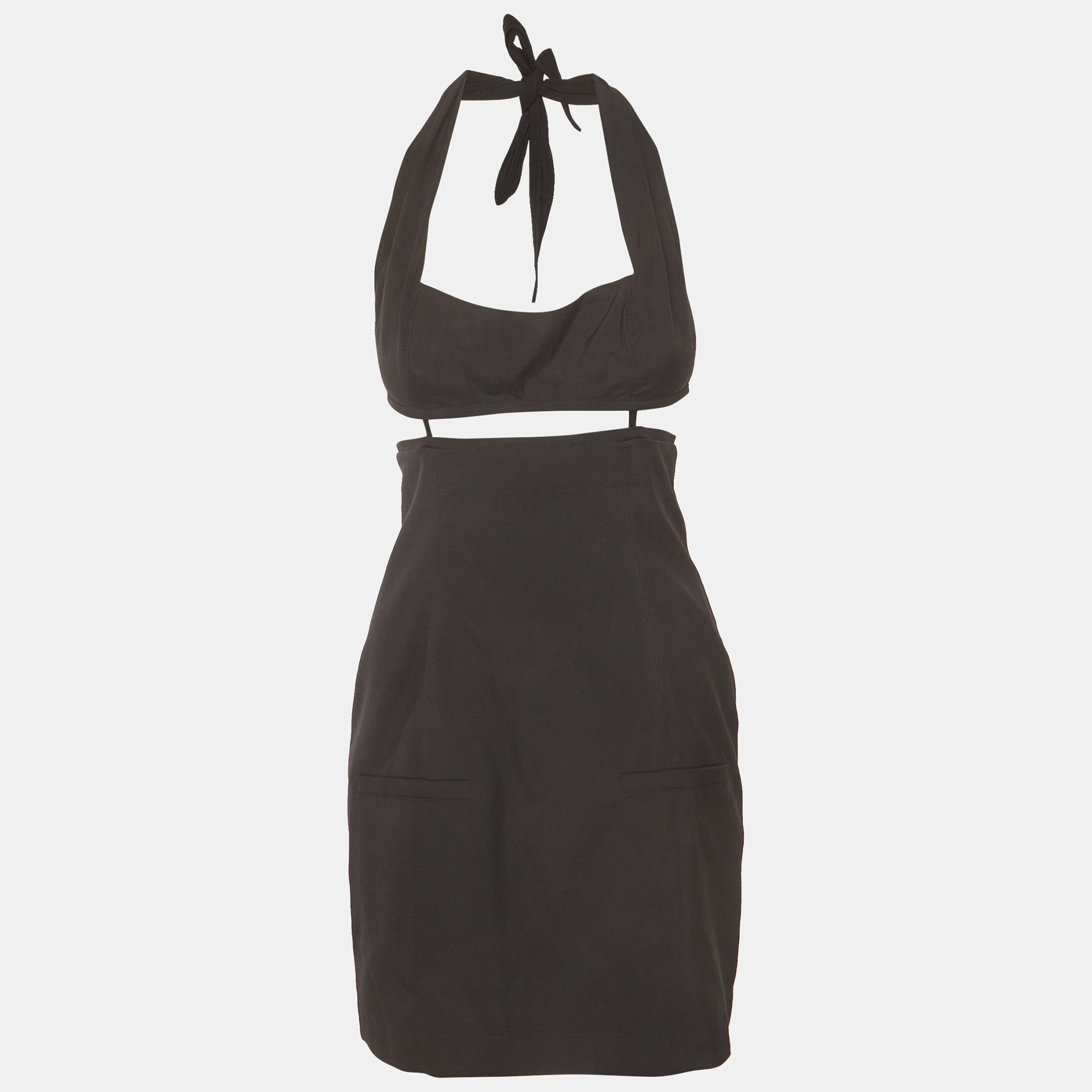 Jacquemus Black Wool La robe Limao Backless Dress