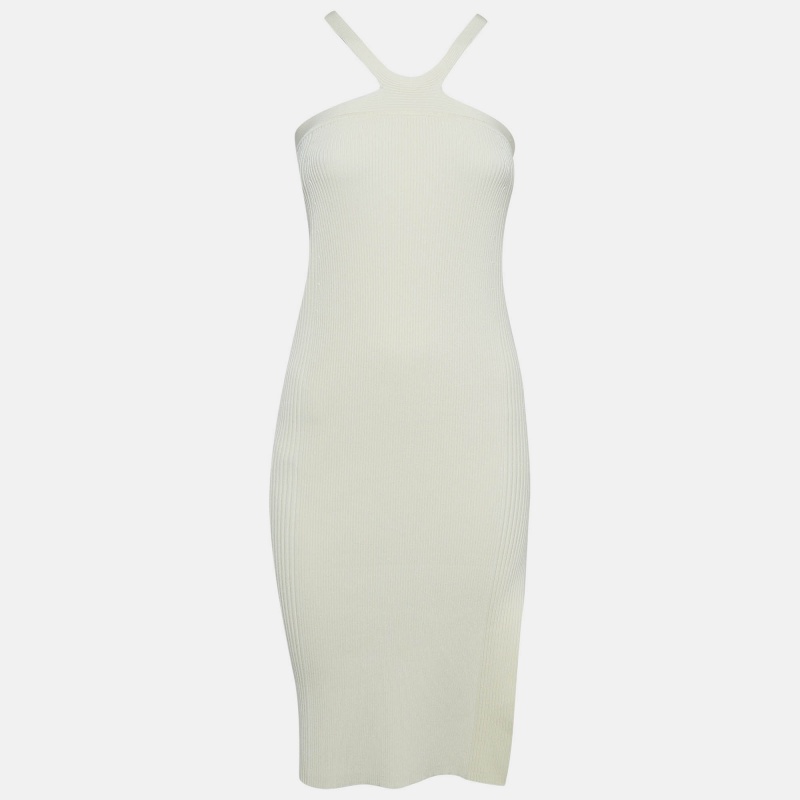 Jonathan Simkhai Ivory White Rib Knit Tabitha Dress