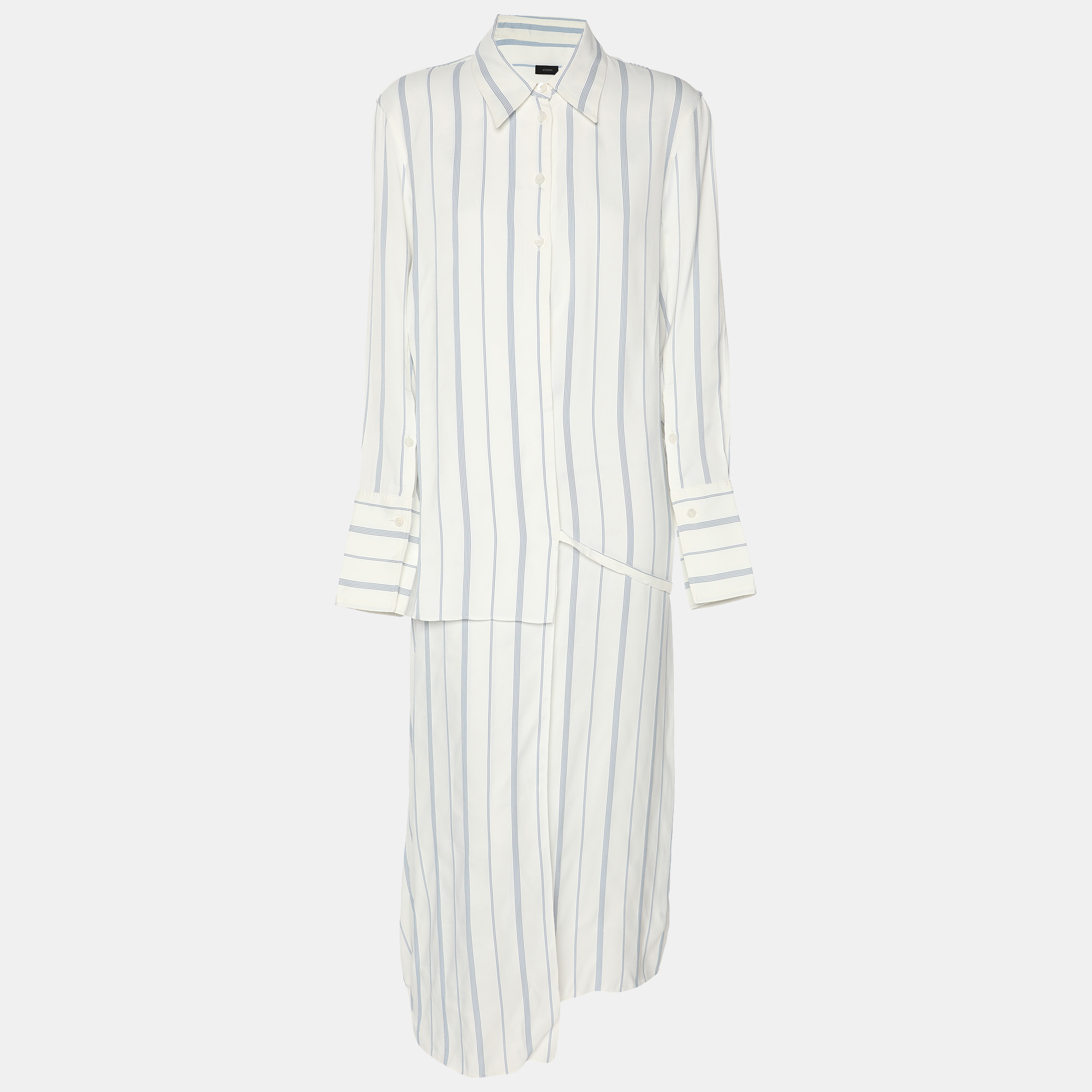 Joseph WhiteBlue Striped Viscose Midi Dress
