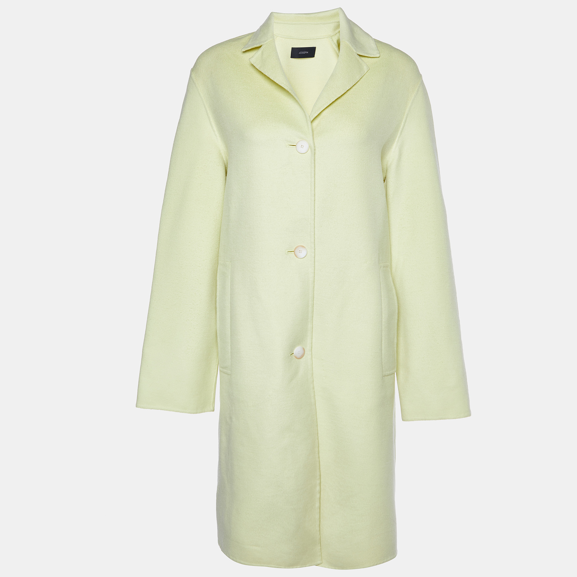 Joseph Lime Yellow Wool & Silk Caia Short Coat