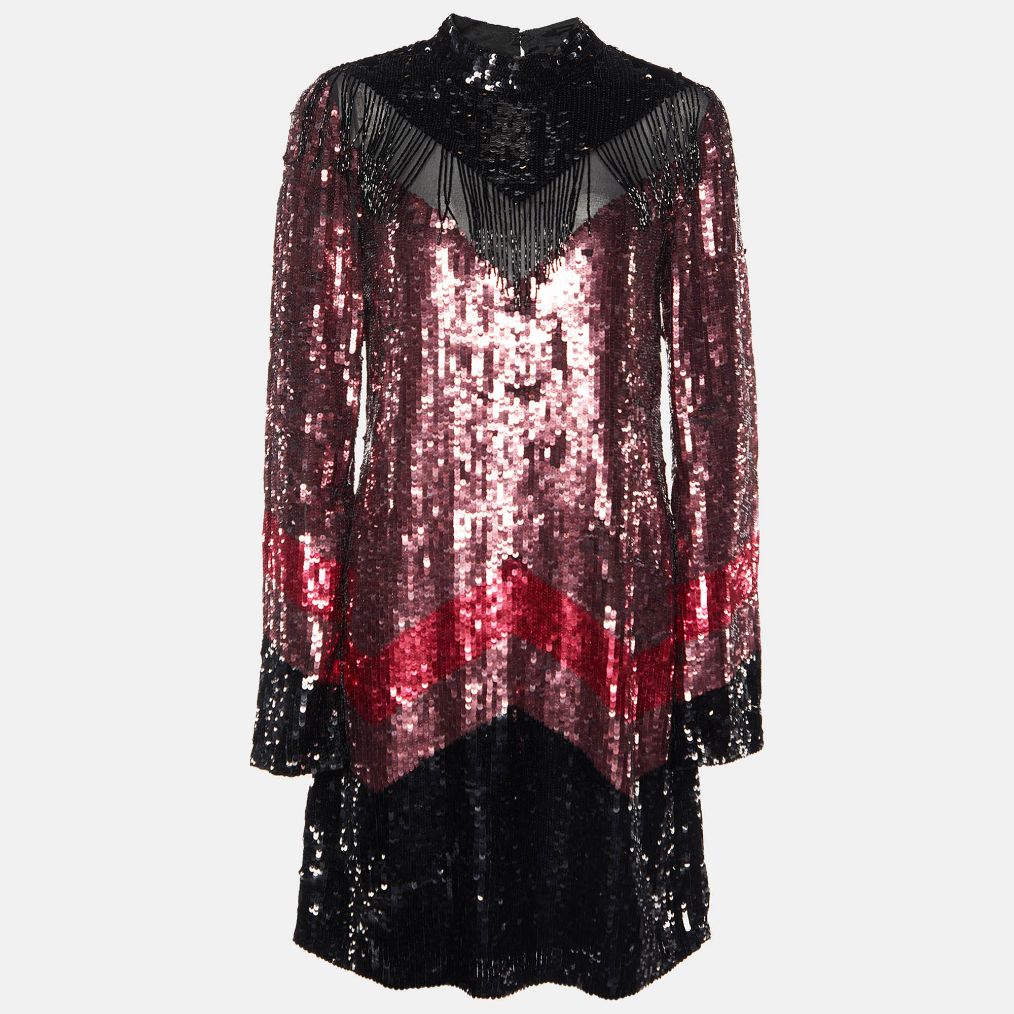 Just Cavalli Pink Sequin Embellished Shift Dress