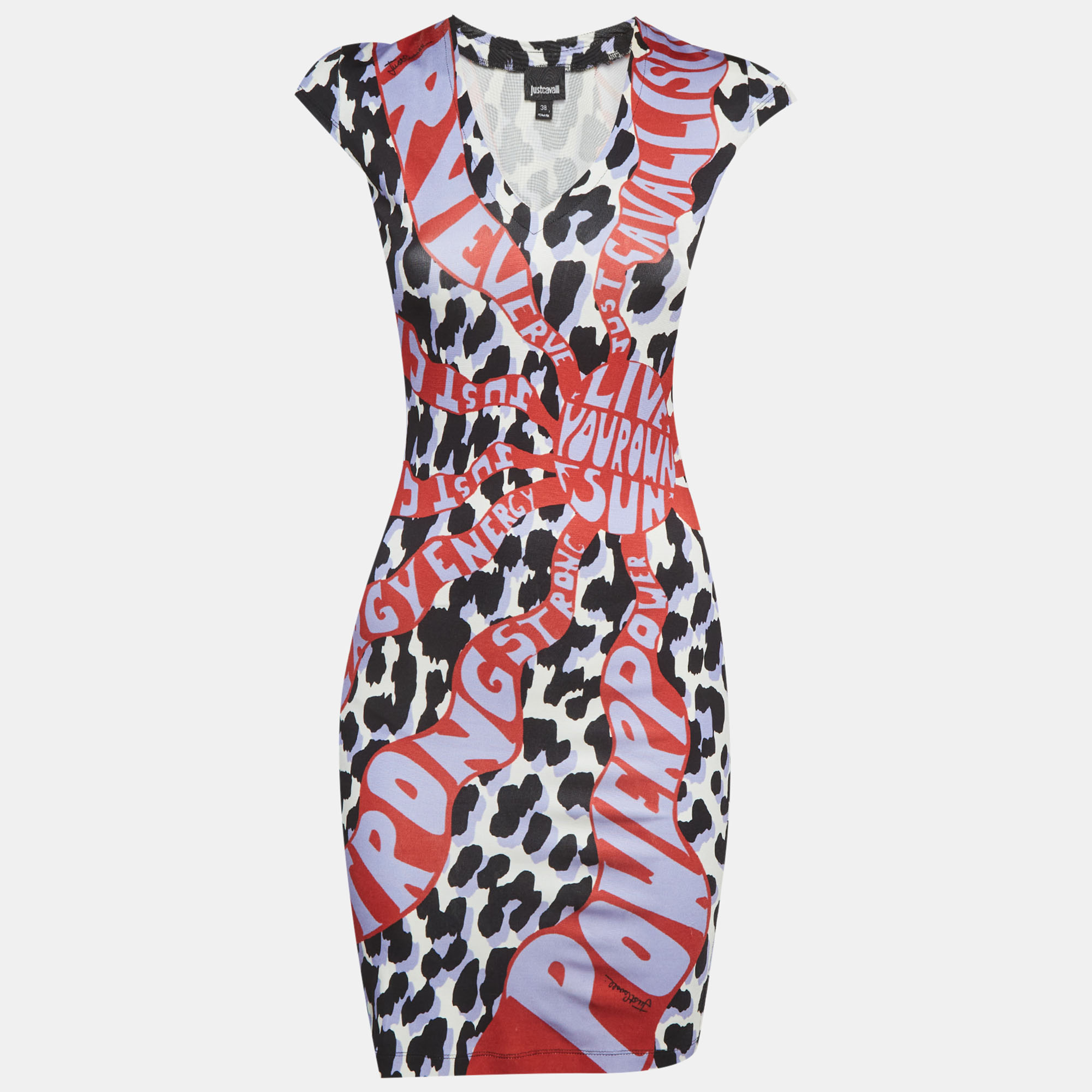 Just Cavalli Multicolor Printed Jersey Mini Dress