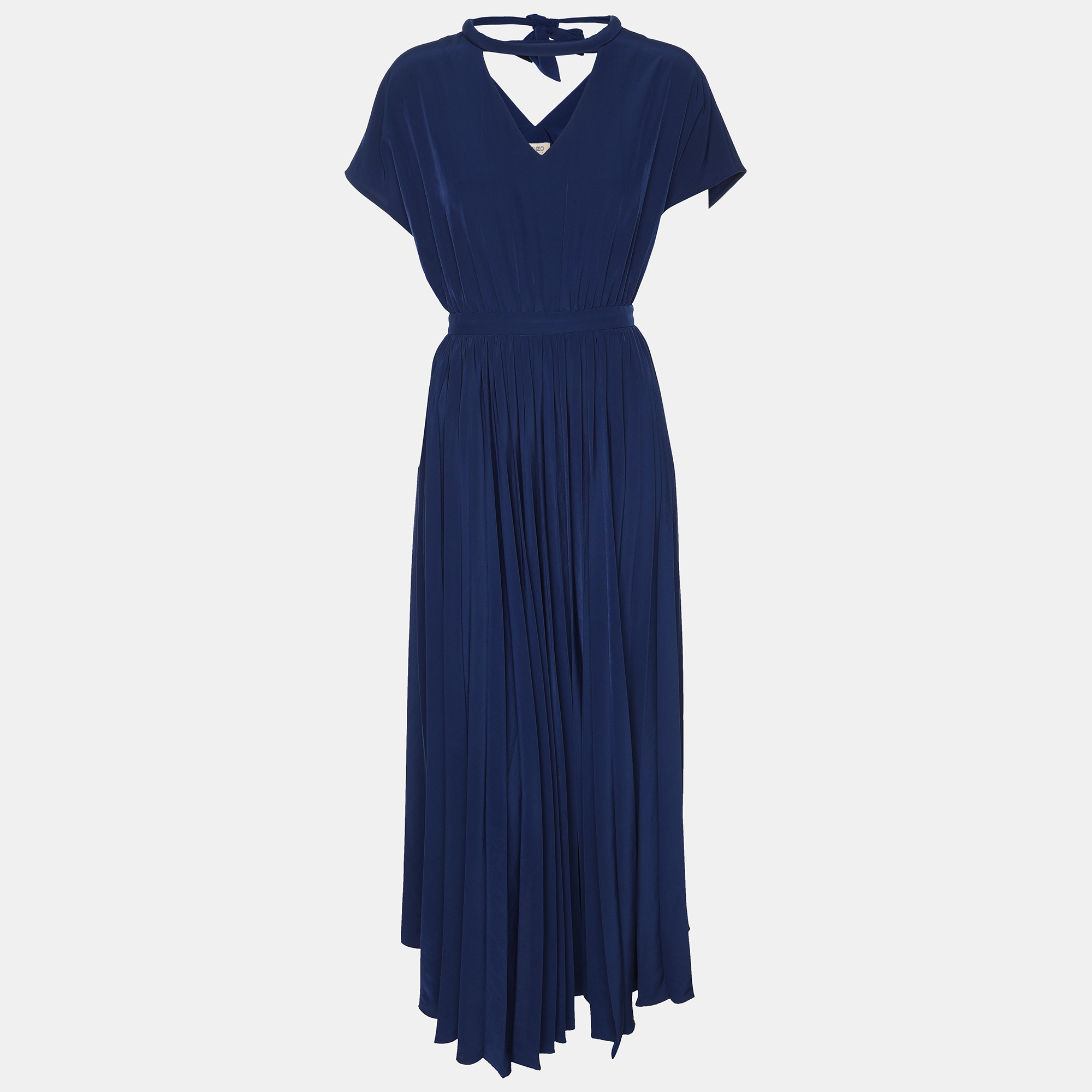 Kenzo Navy Blue Crepe Dress