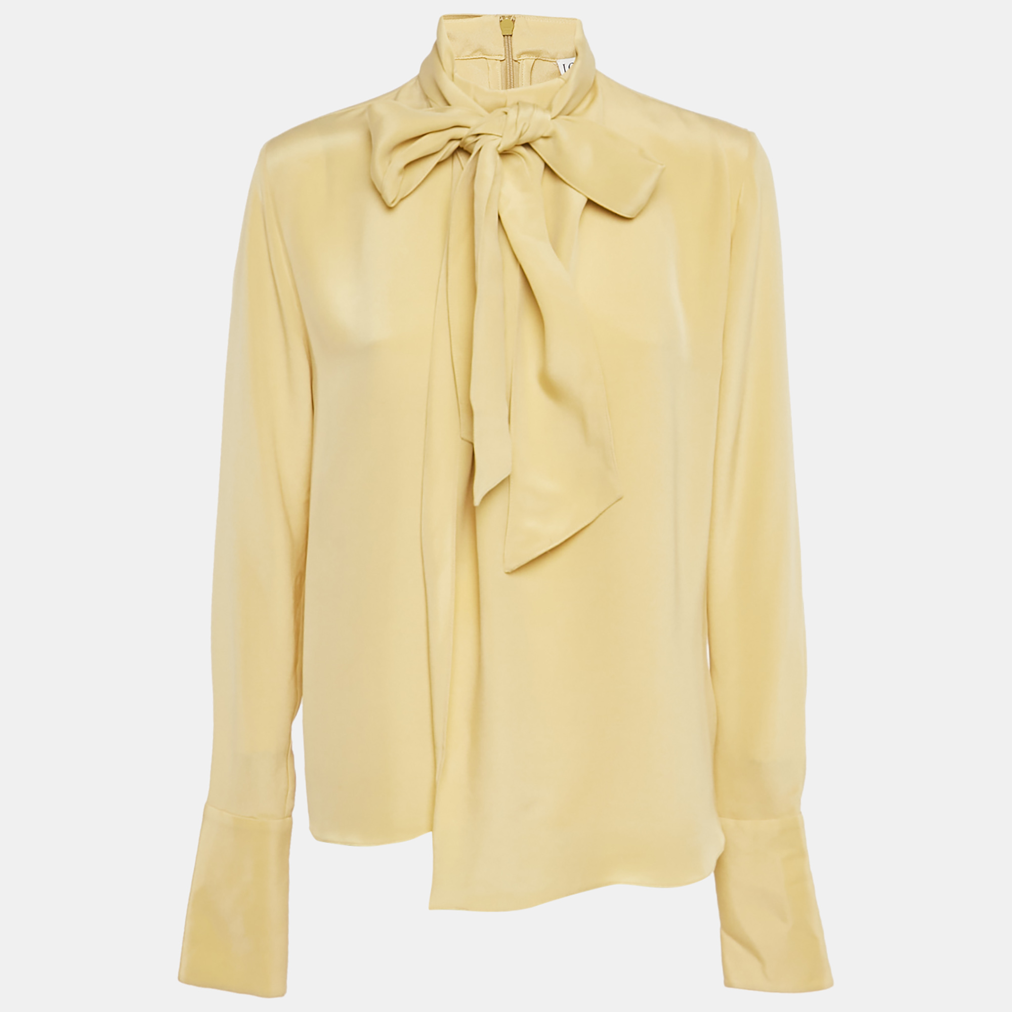Loewe Yellow Front detailed Blouse Silk Blouse