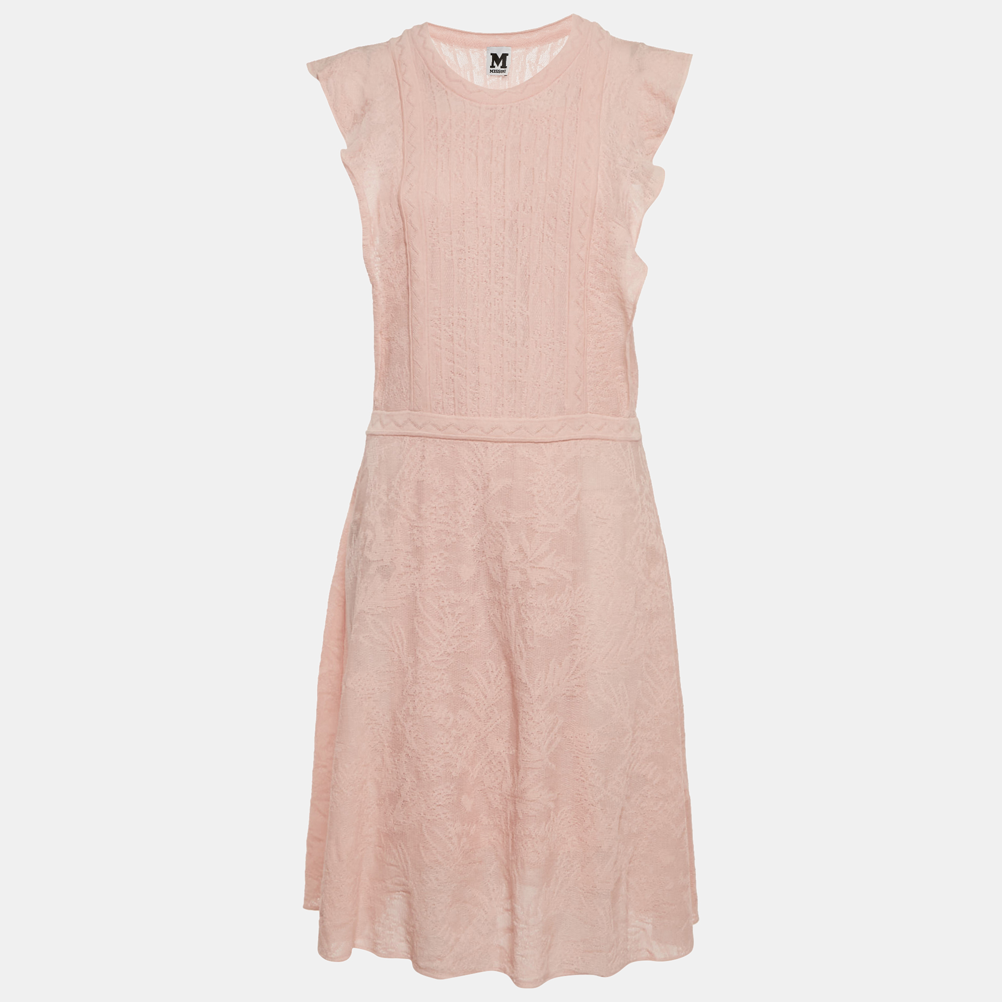 M Missoni Light Pink Knit Short Dress