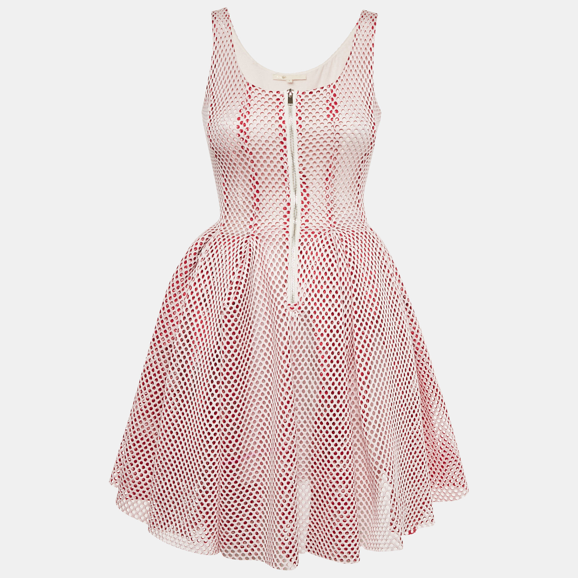 Maje Pink Mesh Sleeveless Mini Dress