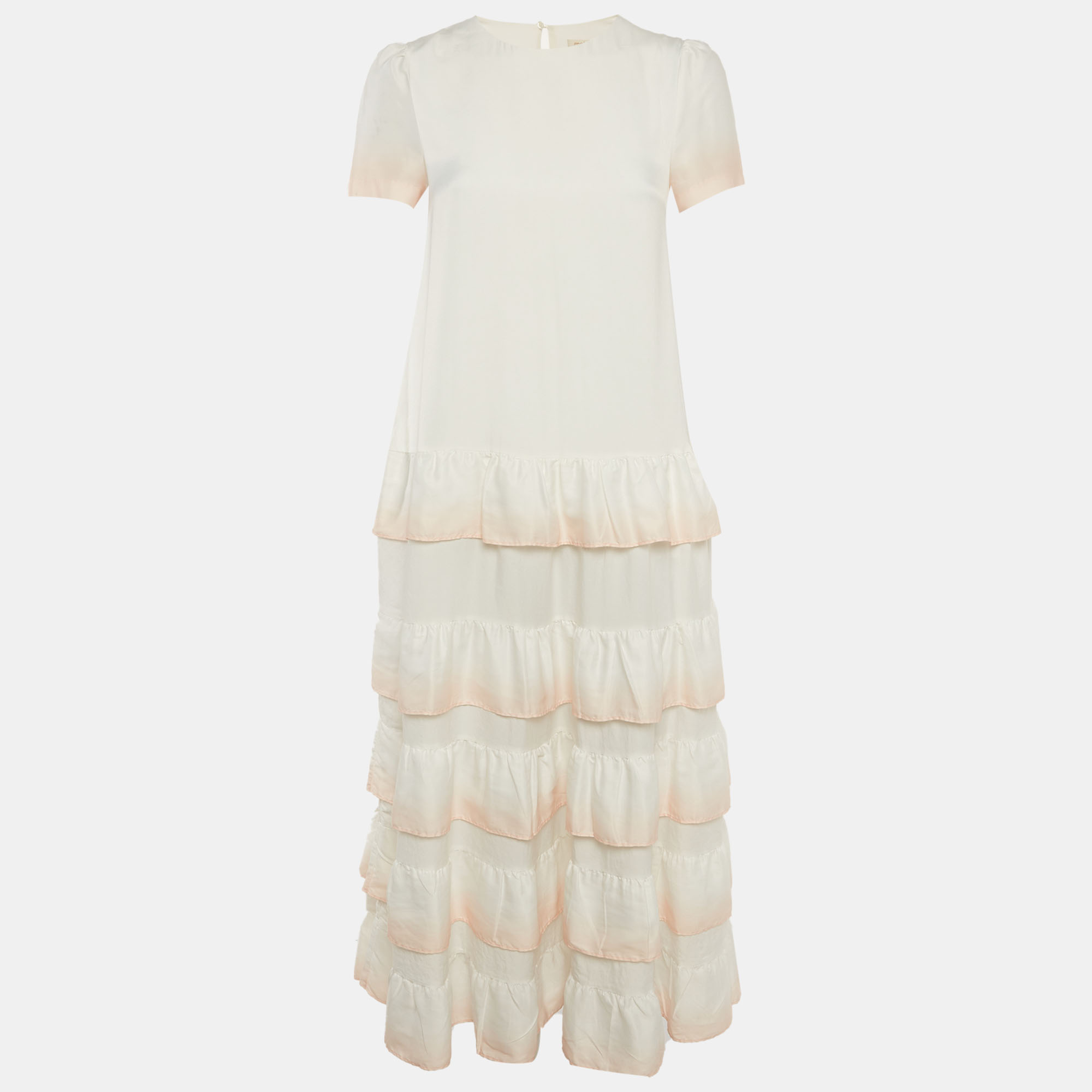 Maje White Silk Ralaxy Ombre Dress
