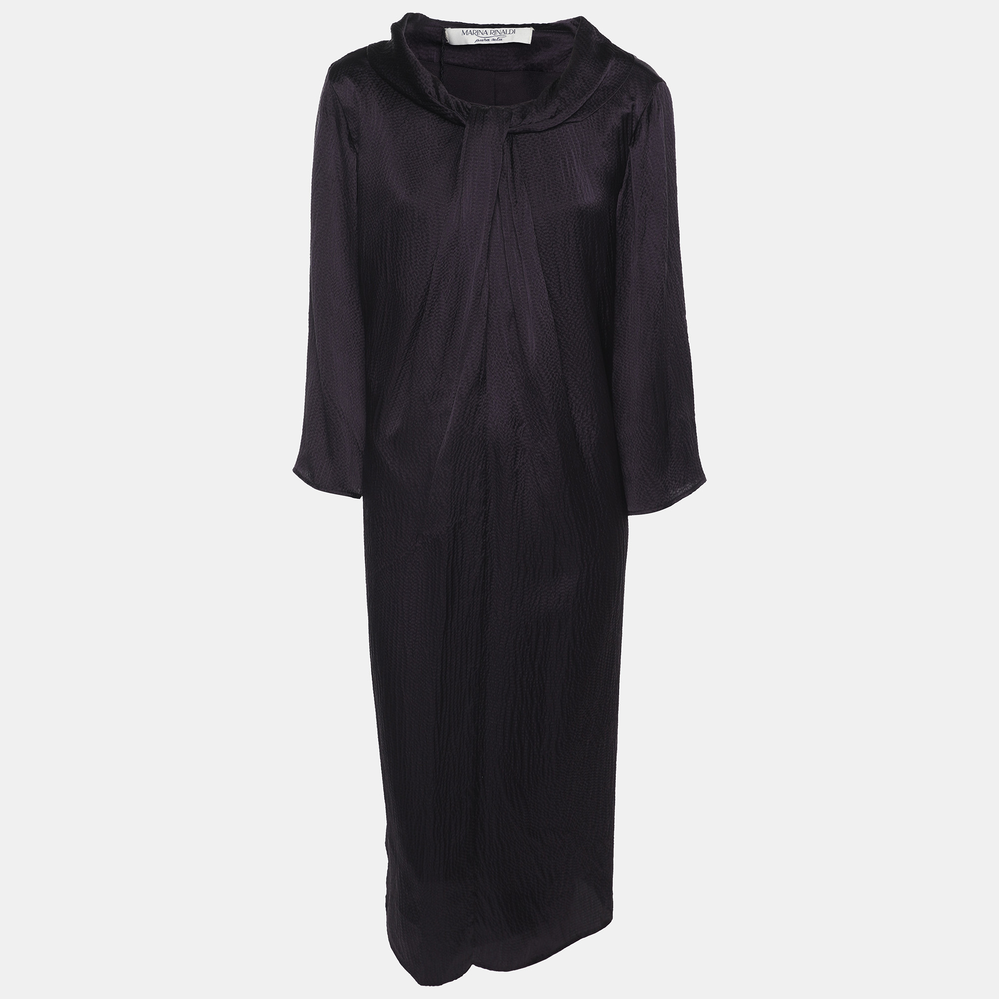 Marina Rinaldi Deep Mauve Crepe Tunic Mini Dress