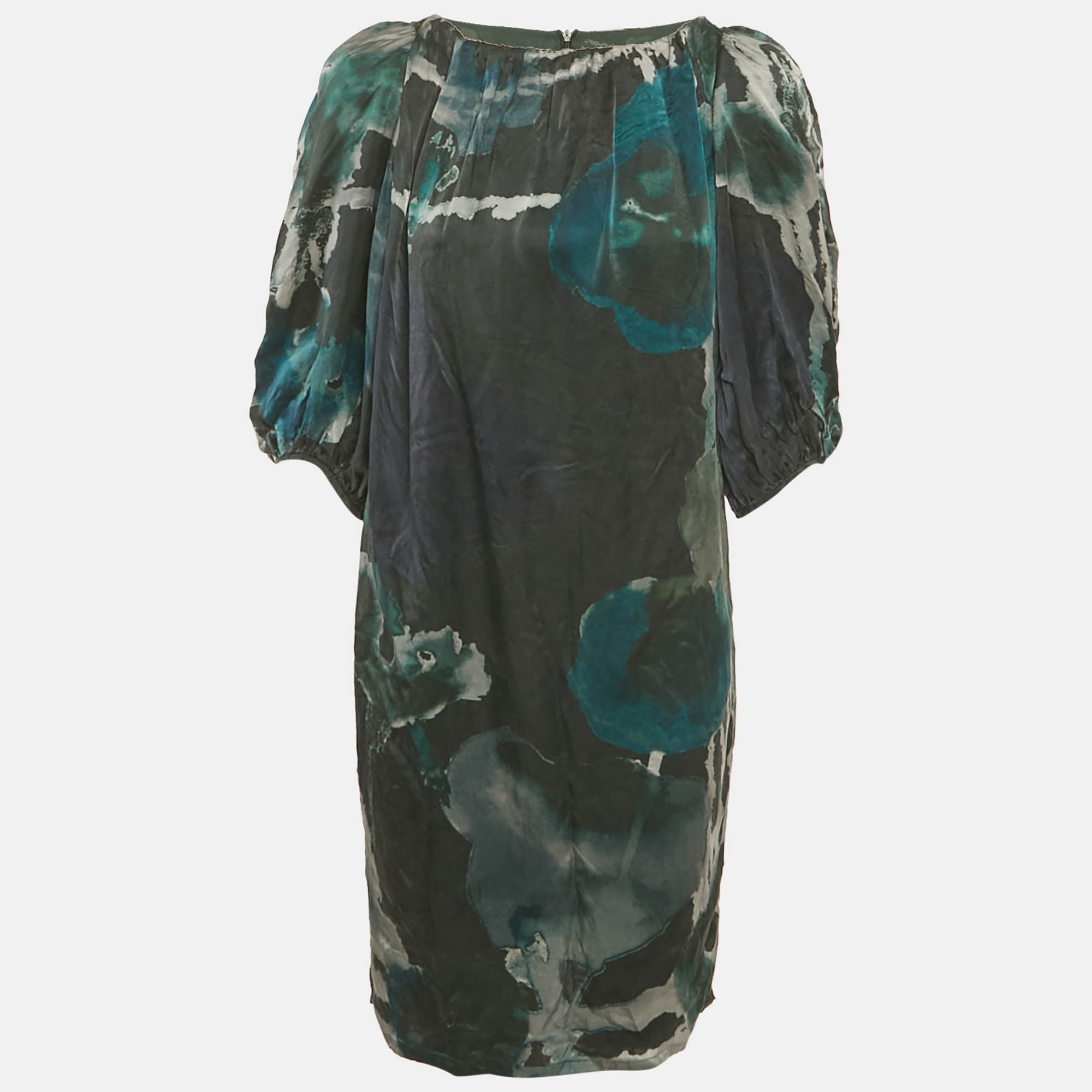 Max Mara Multicolor Printed Silk Shift Dress