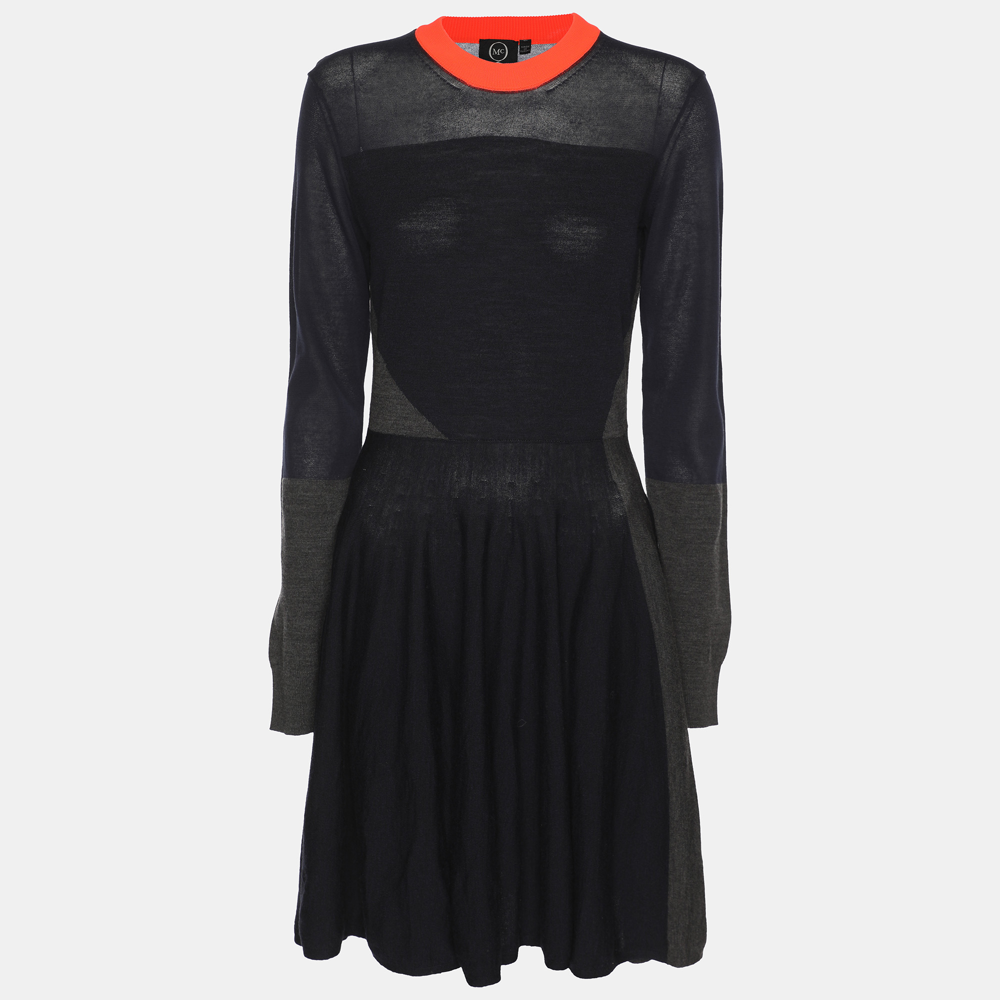 McQ by Alexander McQueen Multicolor Wool Knit Midi Dress