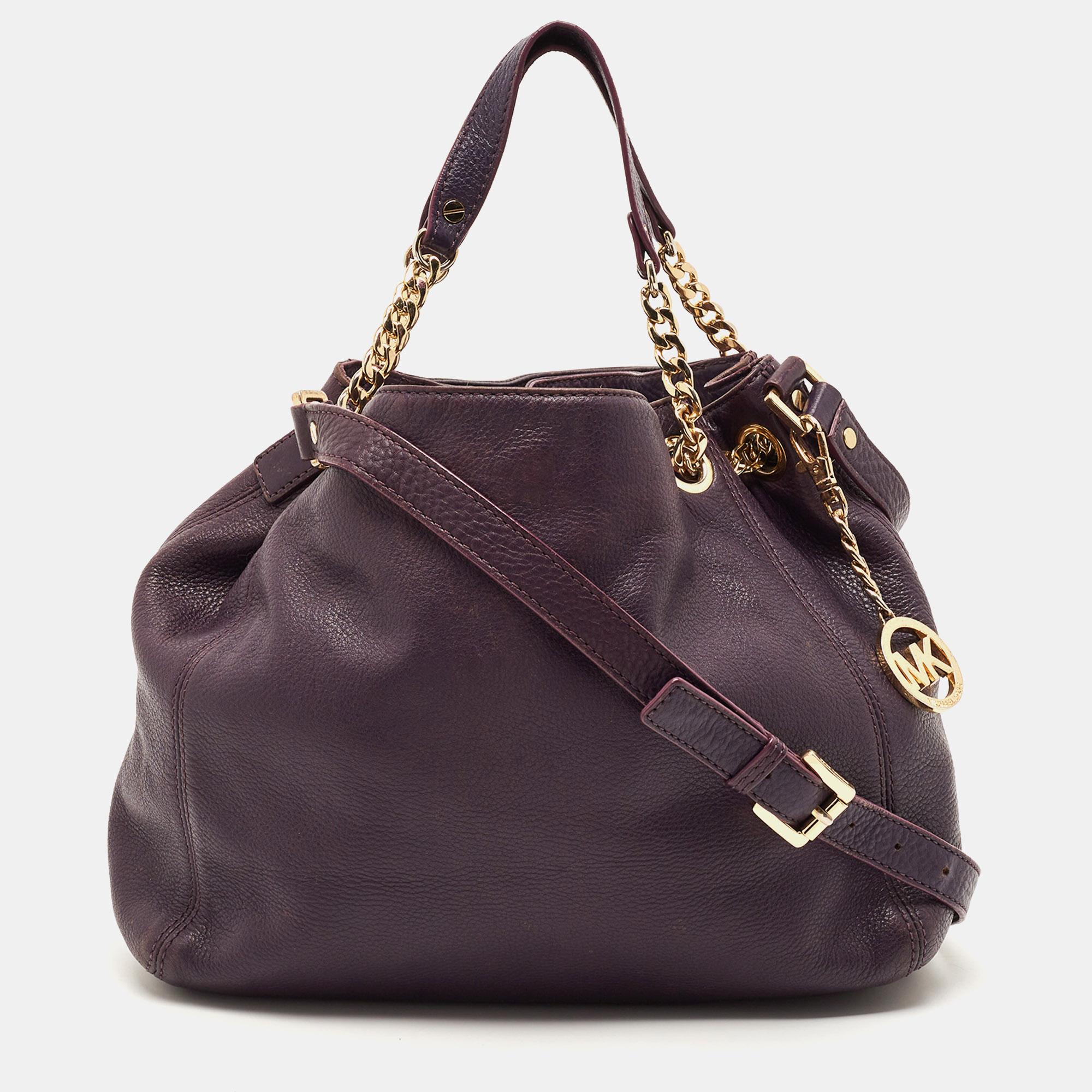 Michael Kors Jet Set Chain Purple Leather Shoulder Bag