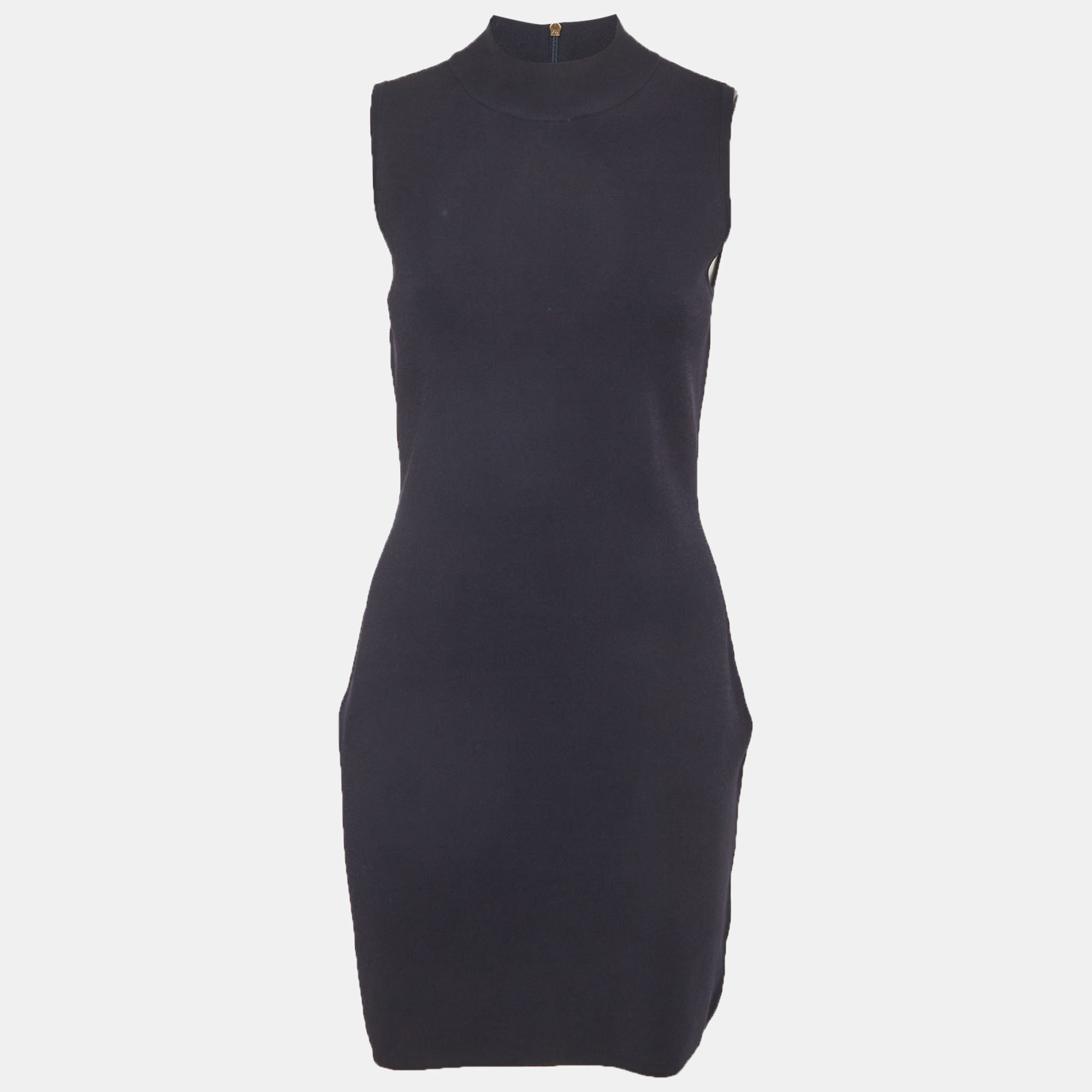 MICHAEL Michael Kors Navy Blue Stretch Knit Mock Neck Mini Dress