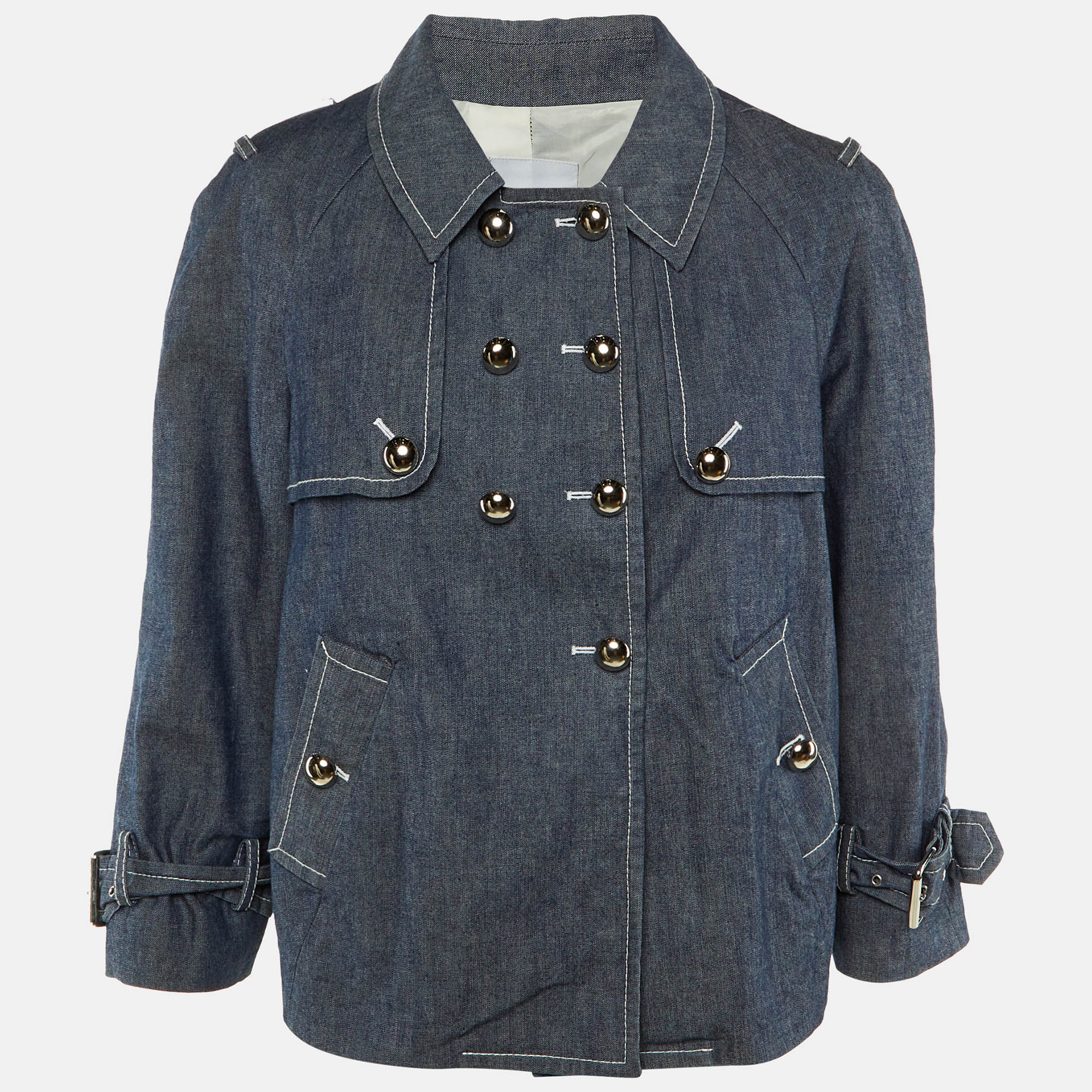 Moschino Cheap and Chic Blue Denim Double Breasted Jacket