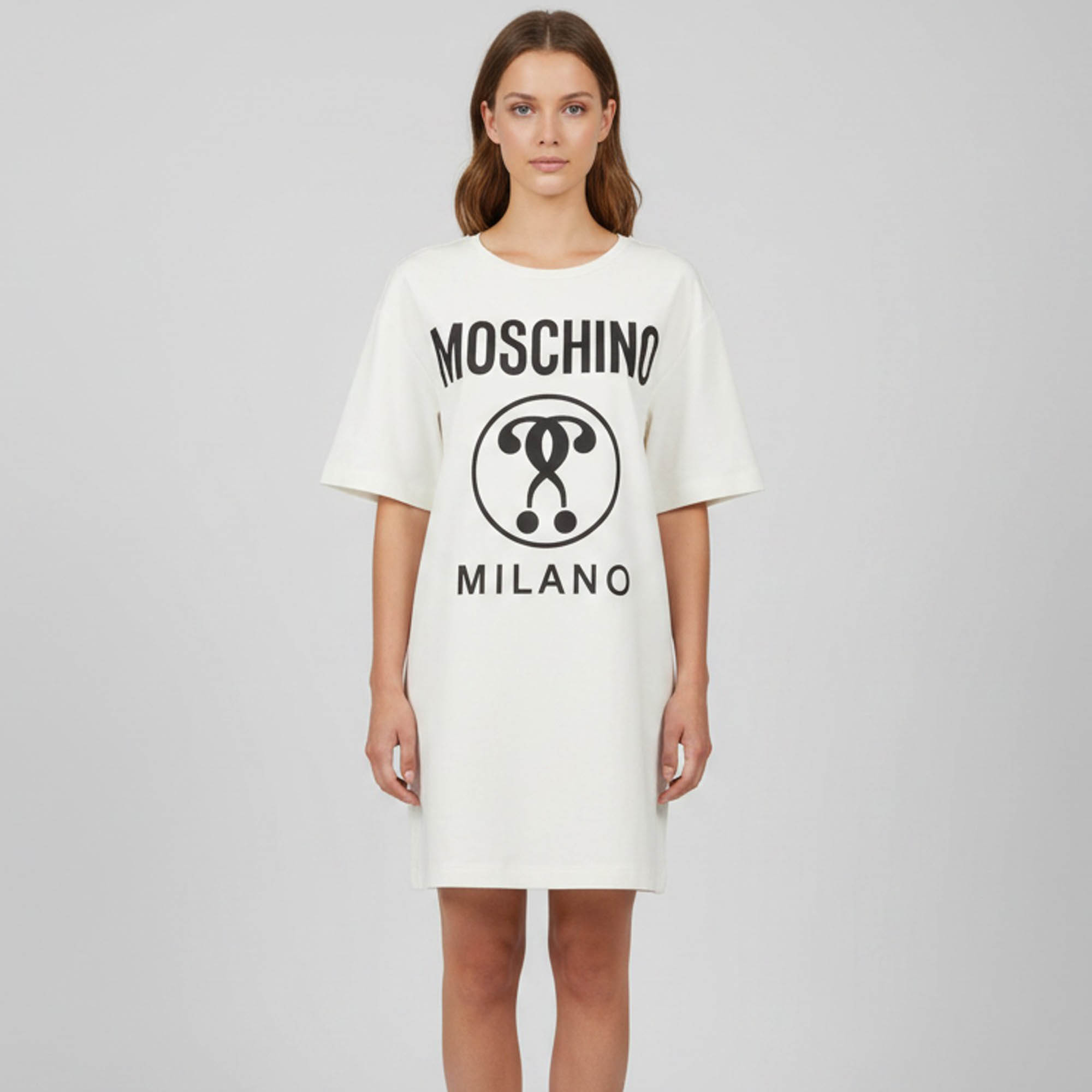 Moschino Couture White Printed Jersey Shirt Dress
