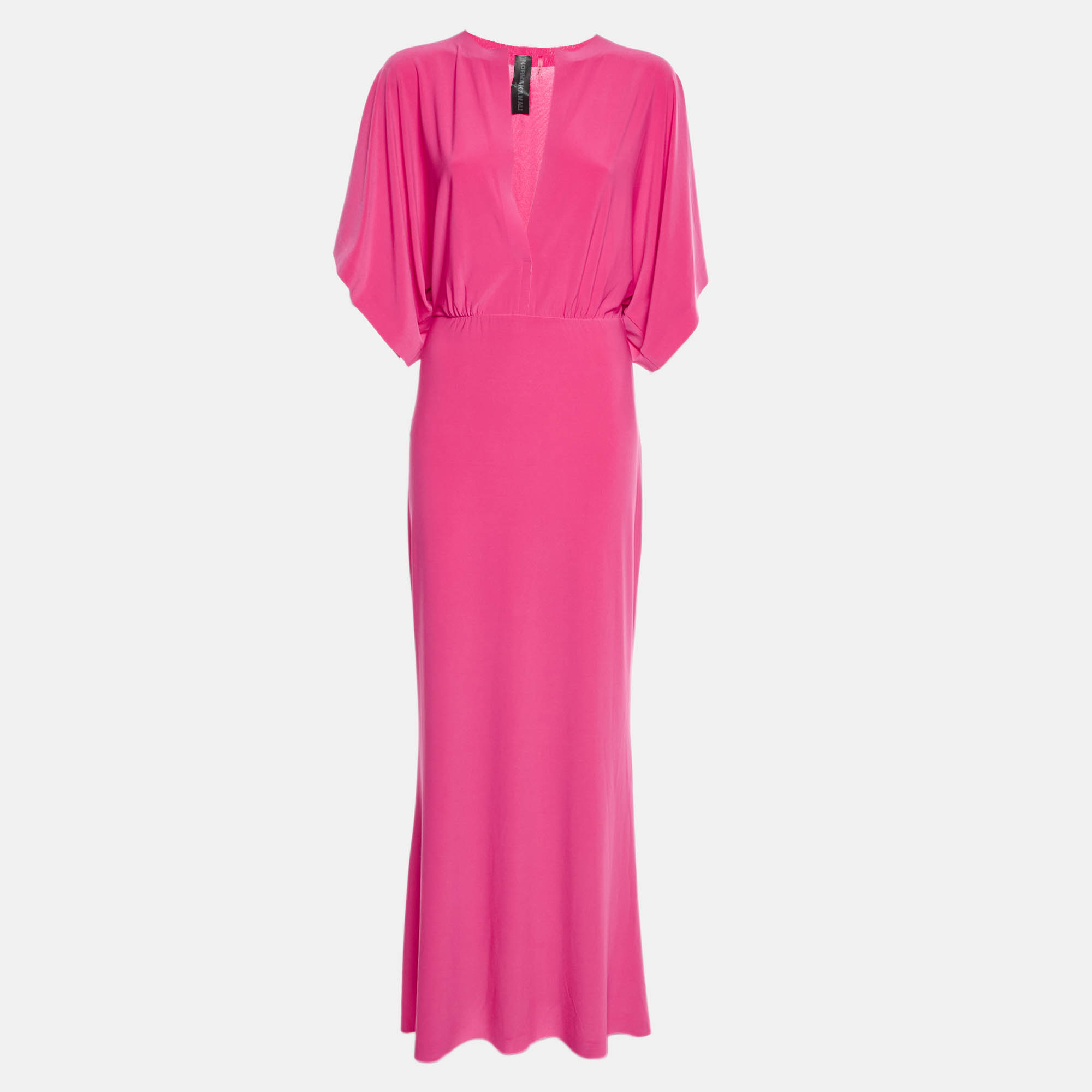 Norma Kamali Pink Stretch Jersey Obie Maxi Dress
