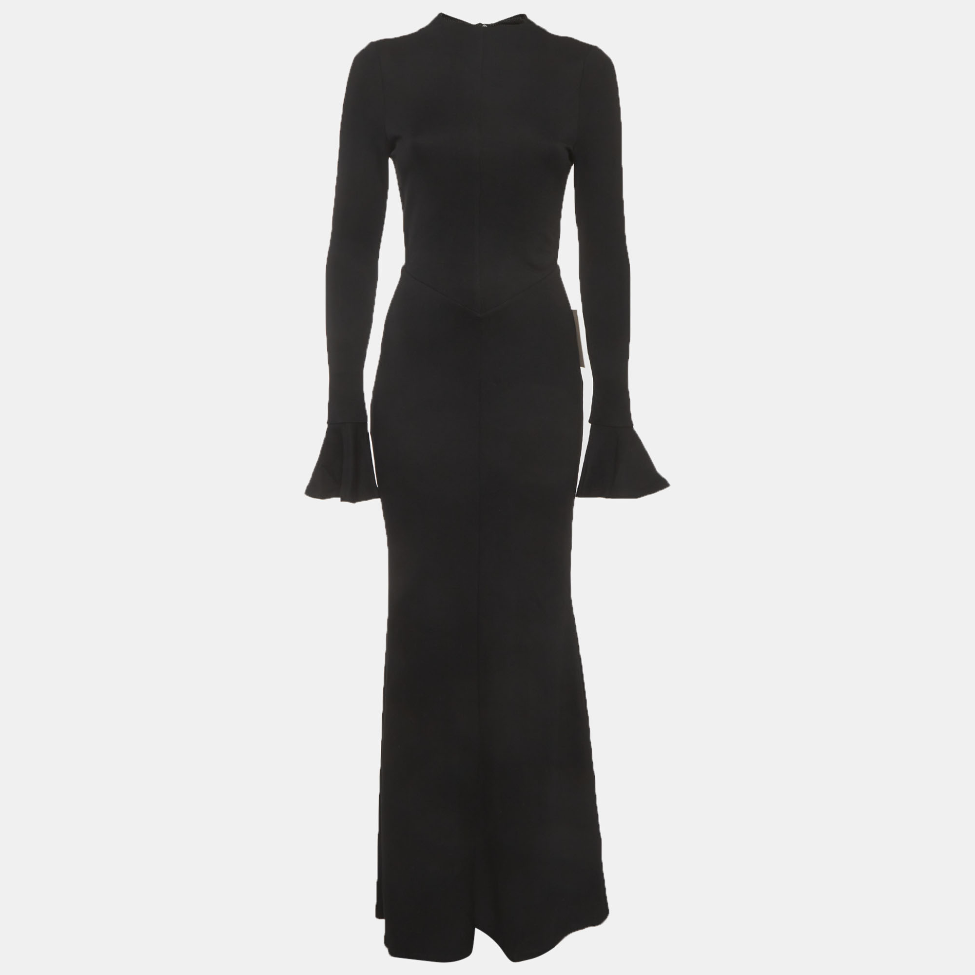 Oddmuse Black Jersey Knitted Long Sleeve Maxi Dress