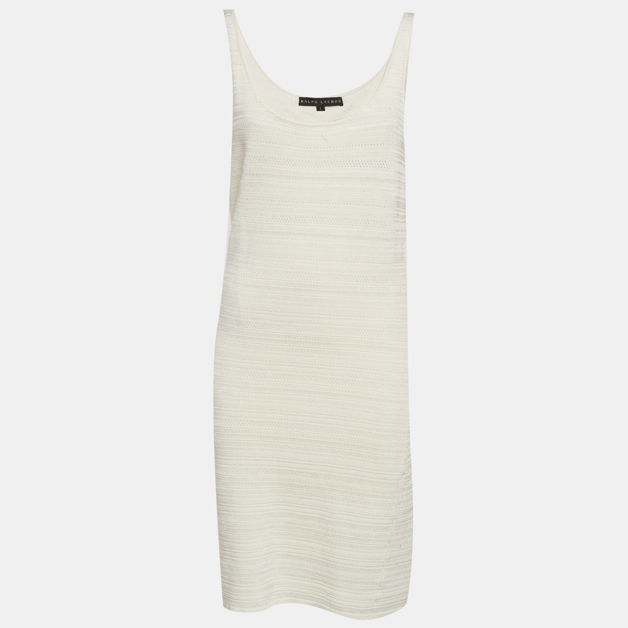 Ralph Lauren White Pointelle Knit Mini Dress