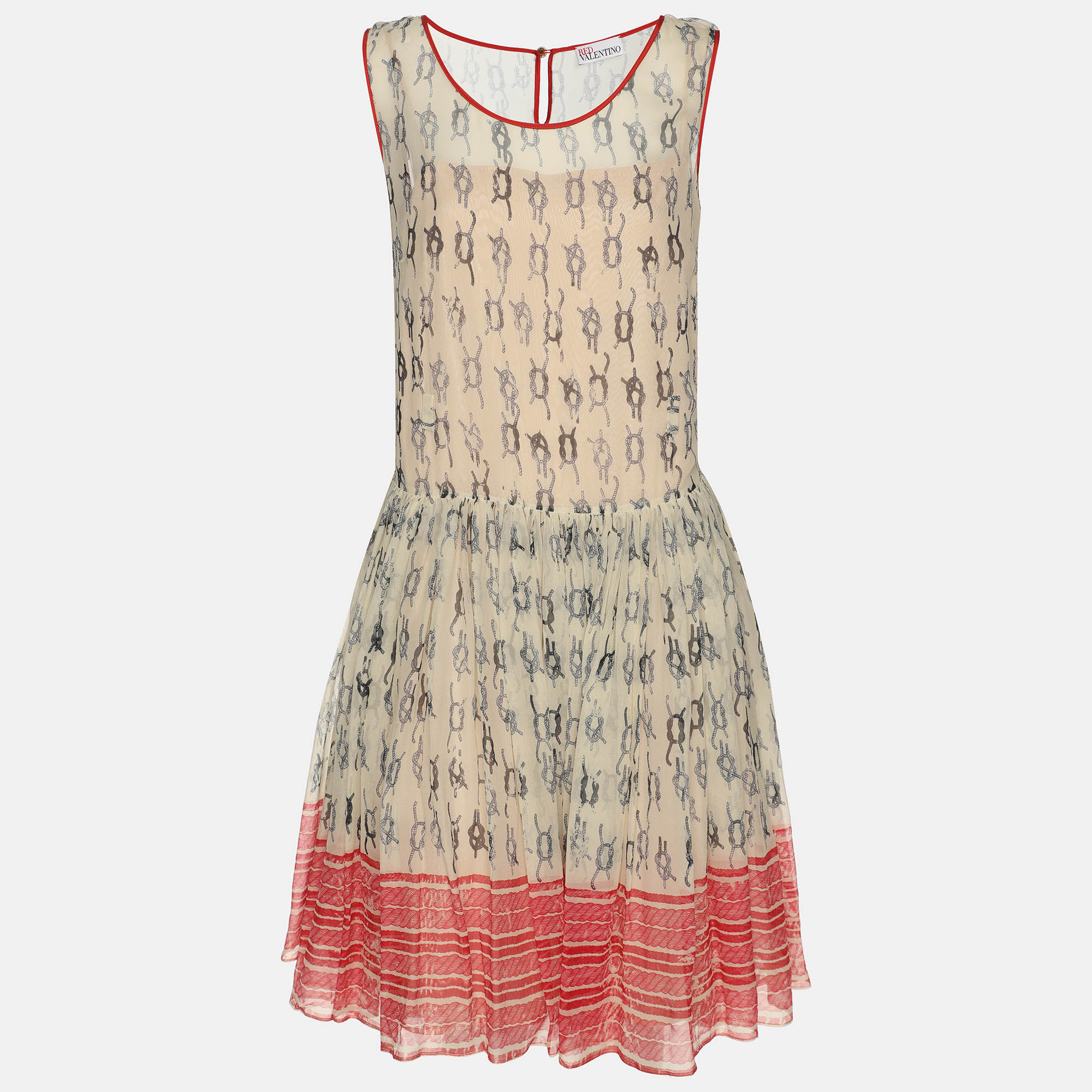 RED Valentino Multicolor Printed Chiffon Mini Dress