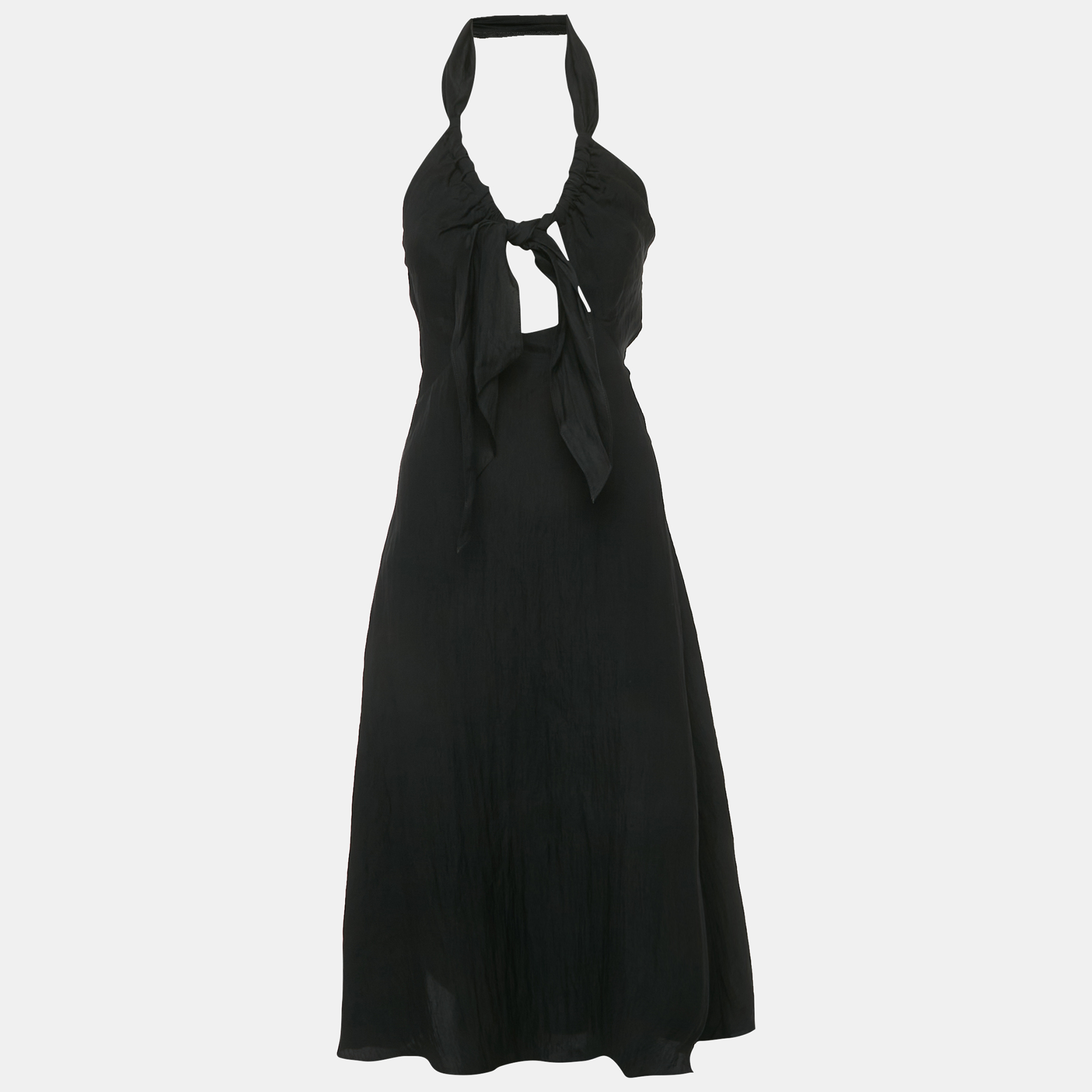 Sandro Black Crepe Tied Backless Dress