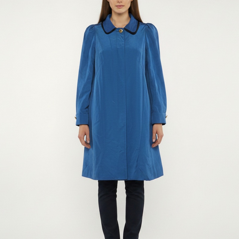 See by Chloe Blue Ottoman Nylon Blend Mid Length Coat