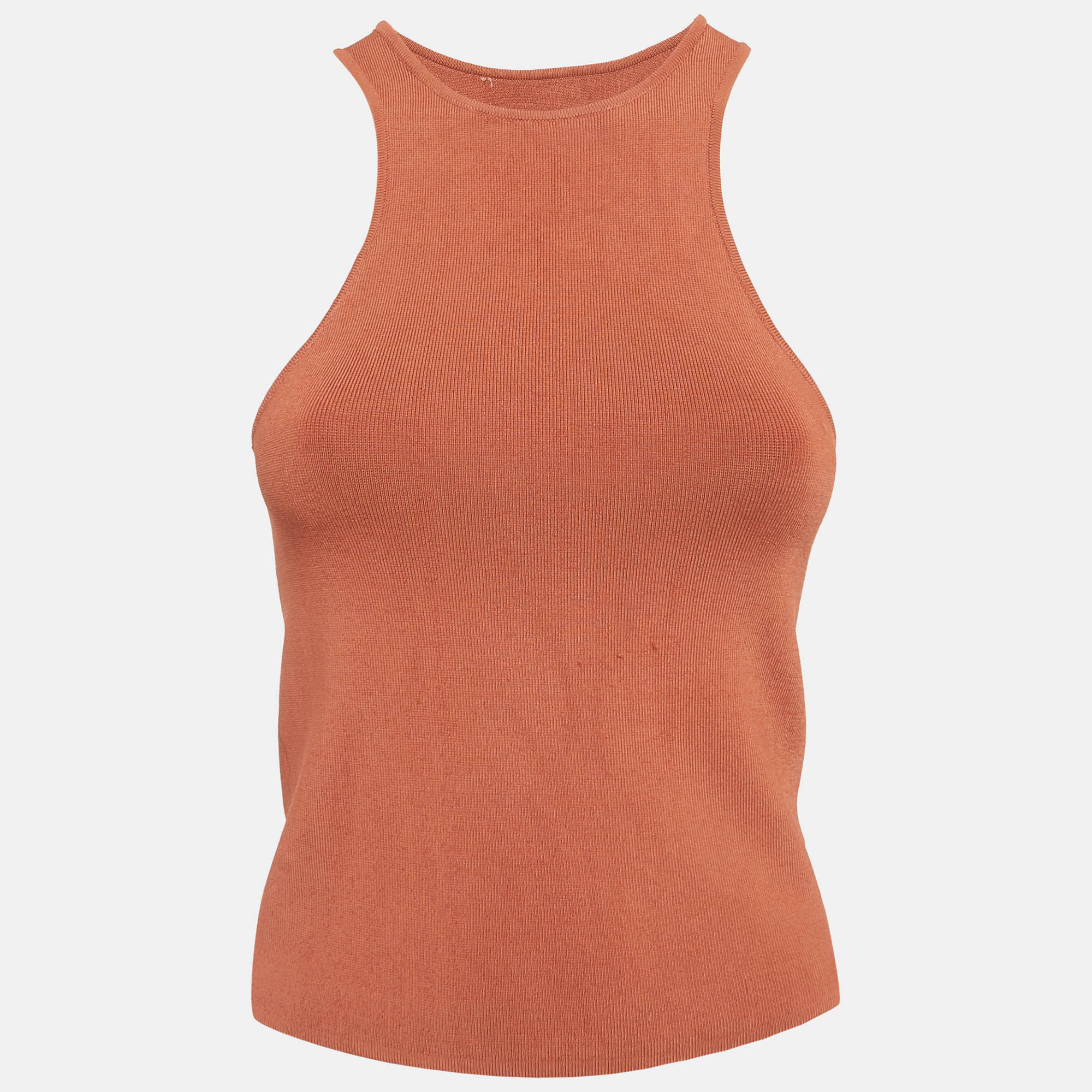 Shona Joy Brown Stretch Knit Crop Top