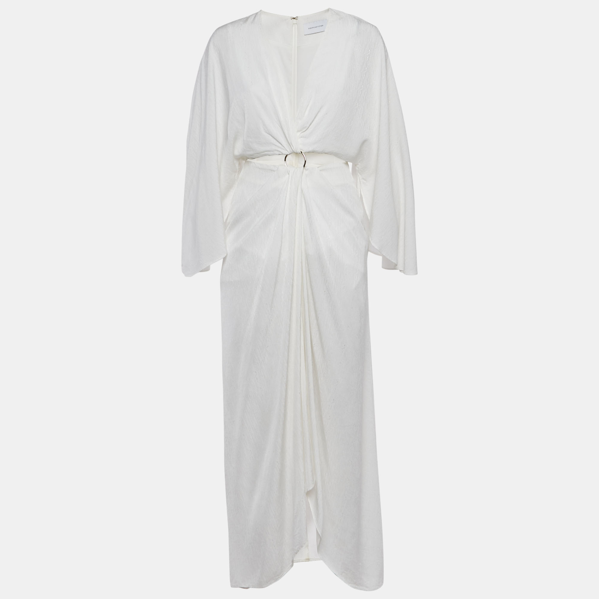 Significant Other White Textured Crepe Provence Cutout Maxi Dress