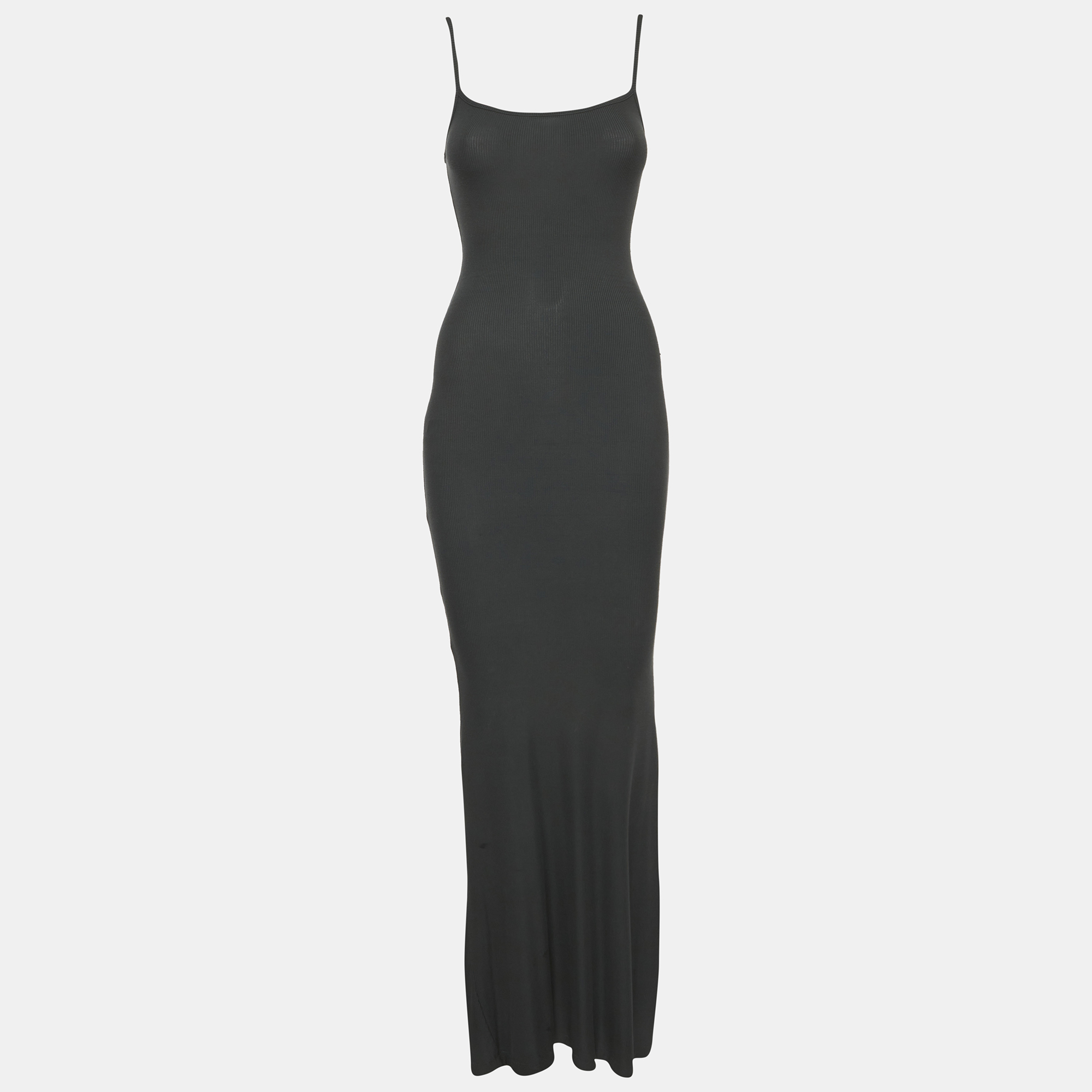 Skims Grey Jersey Long Slip Dress