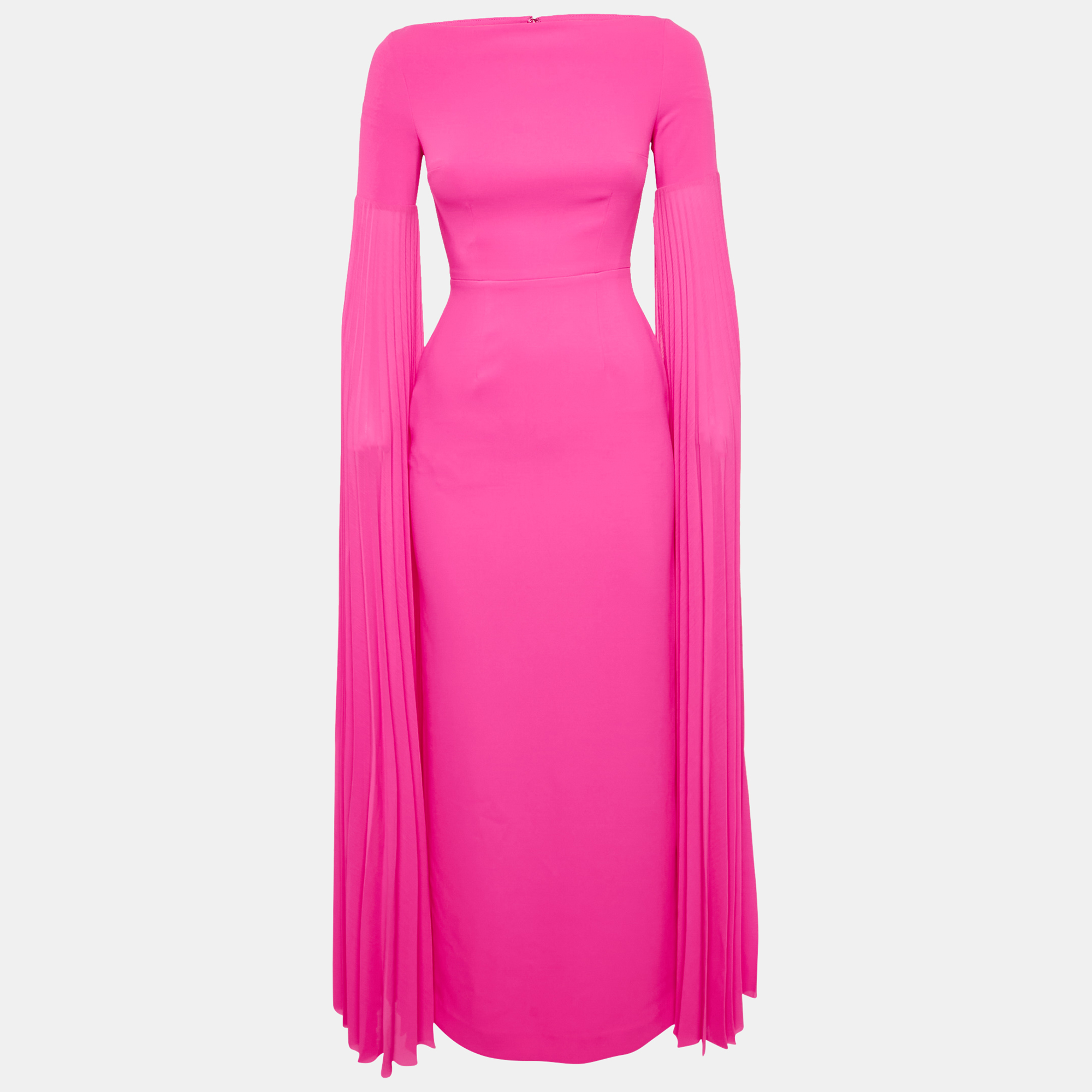 Solace London Fuchsia Pink Crepe Grace Maxi Dress