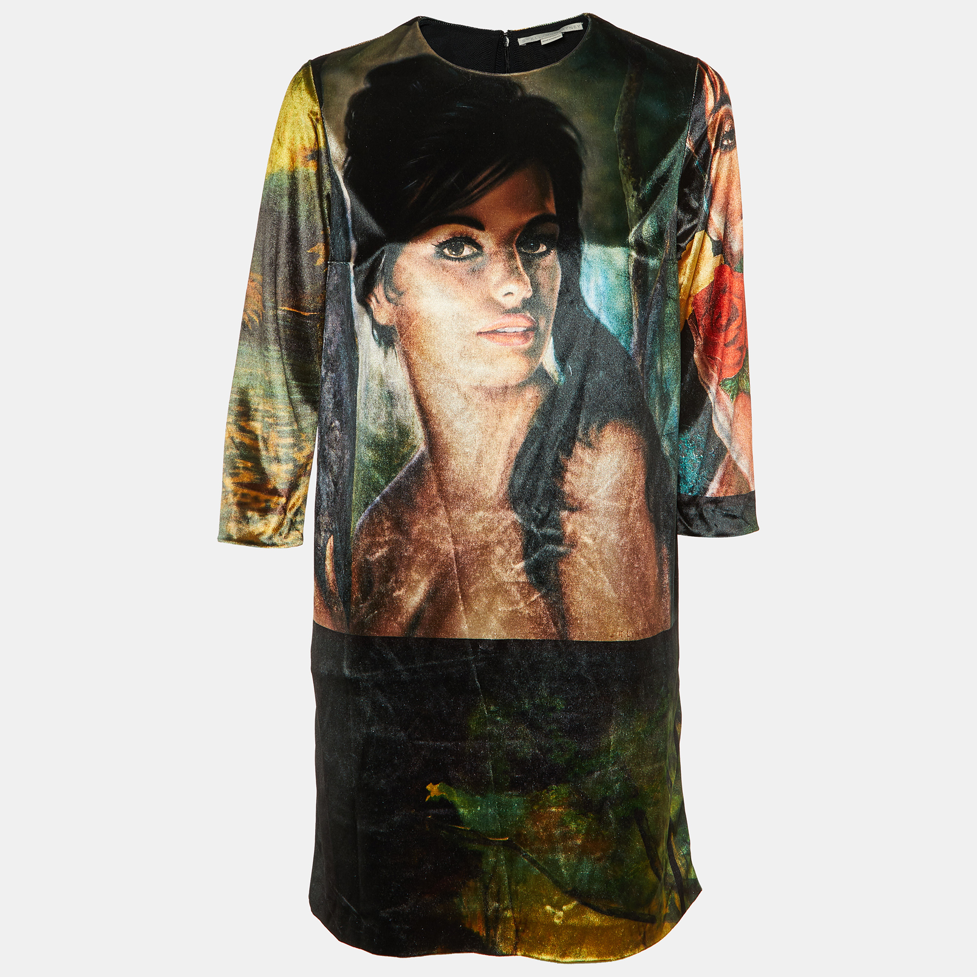 Stella McCartney Multicolor Printed Velvet Mini Dress