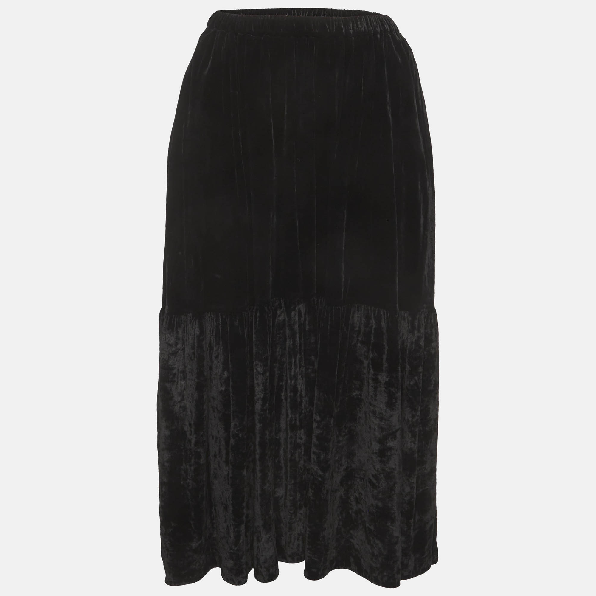 Stella McCartney Black Velvet Midi Dress