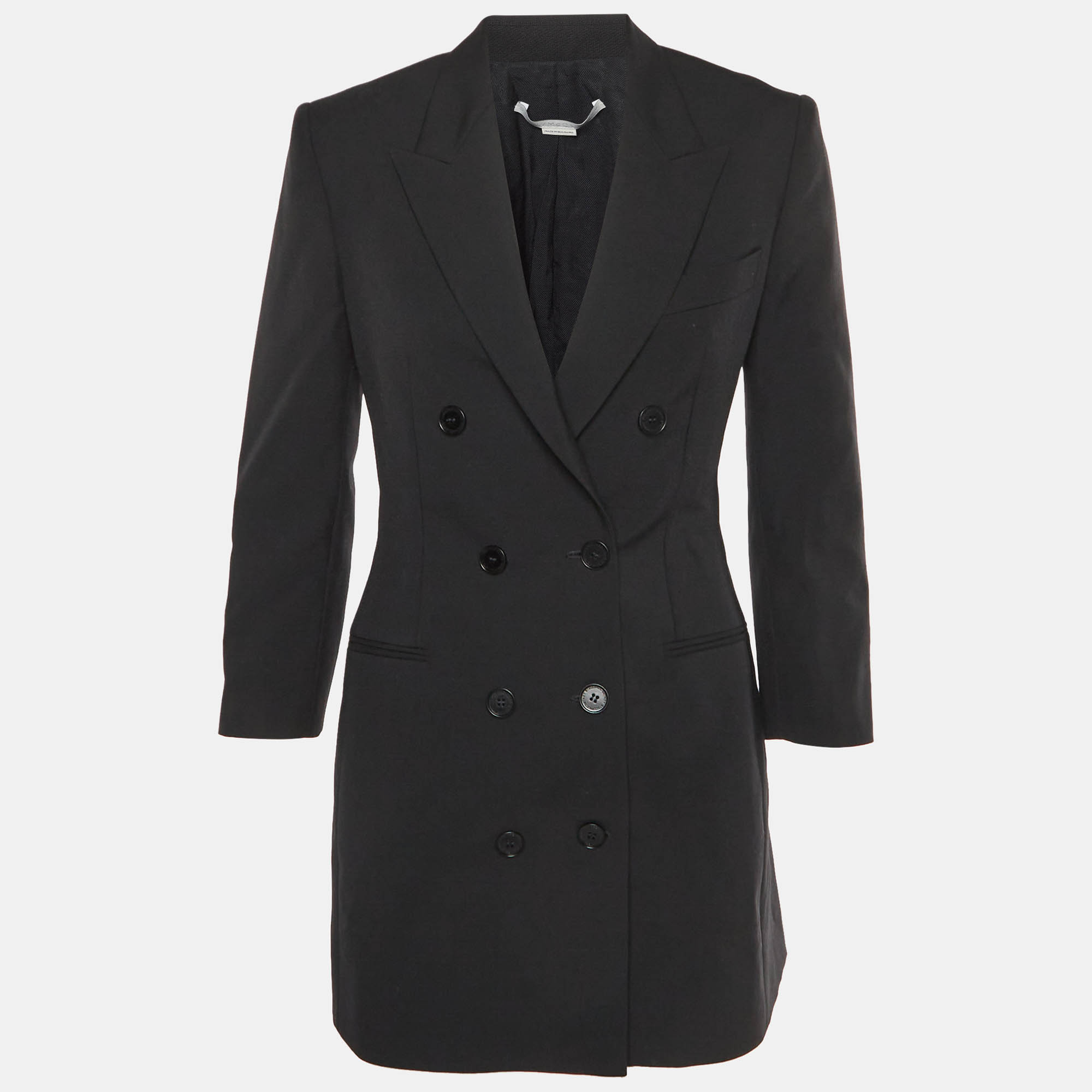 Stella McCartney Black Wool Double Breasted Mini Blazer Dress