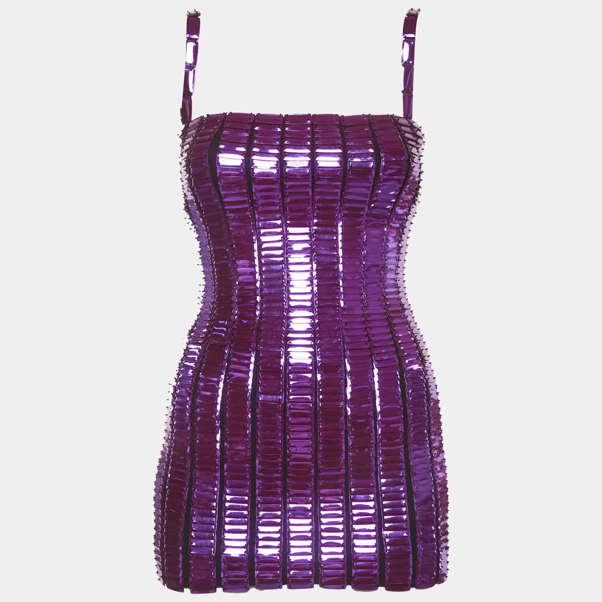 The Attico Purple Sequins Rue Mini Dress