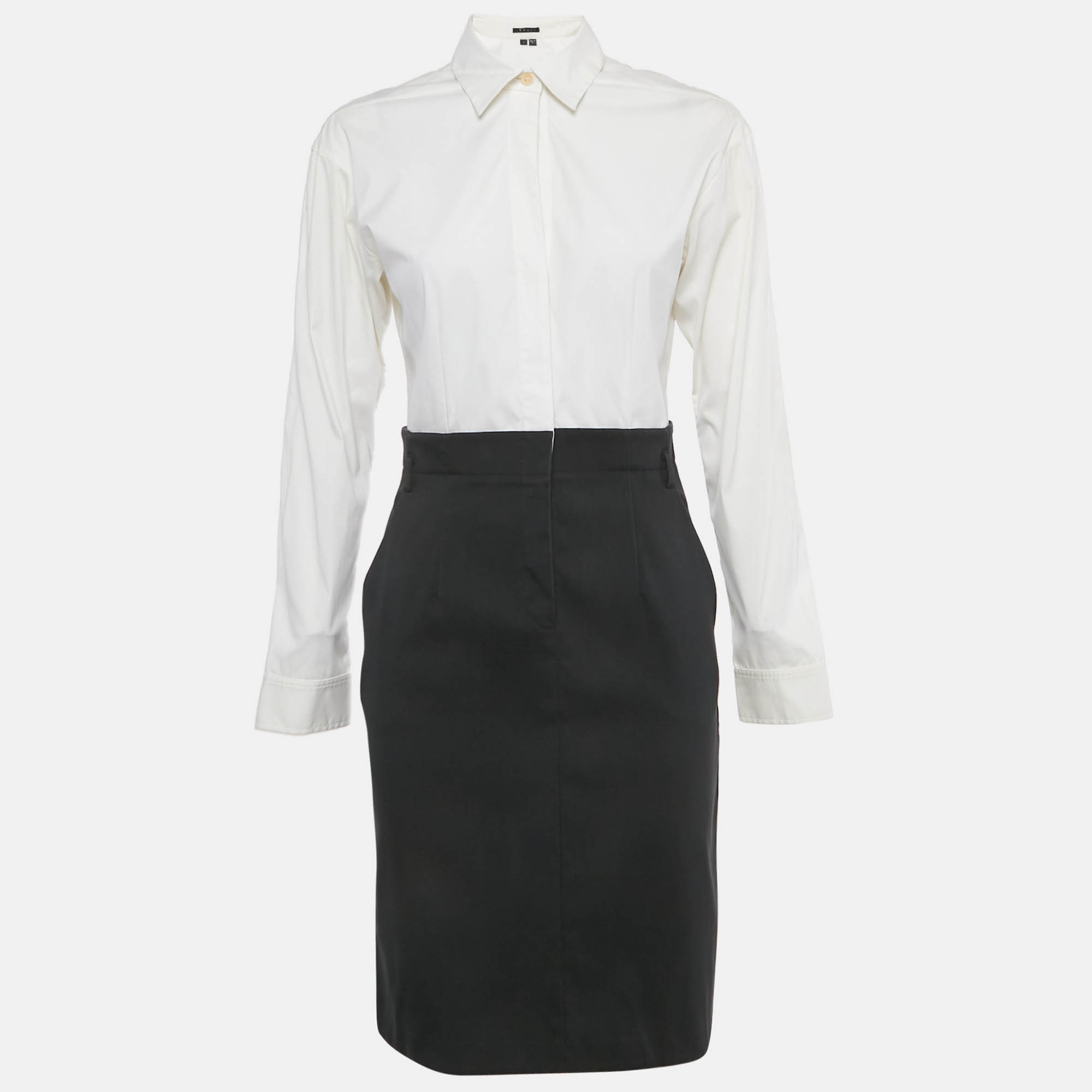 Theory BlackWhite Poplin Shirt Dress