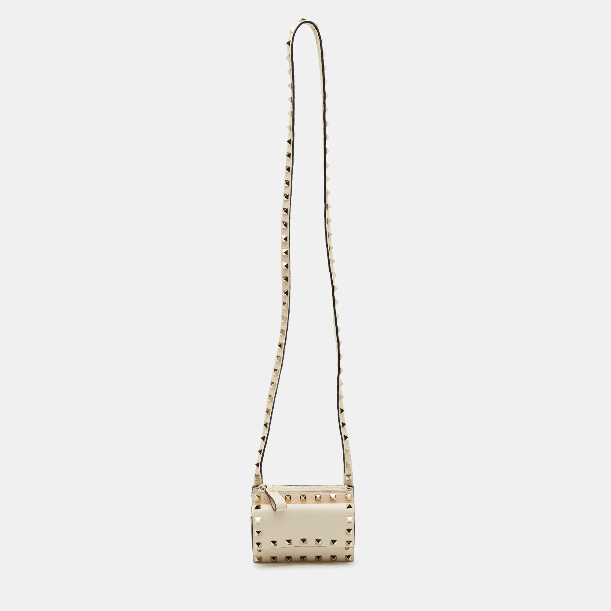 Valentino Rockstud Mini Off White Leather Crossbody Bag