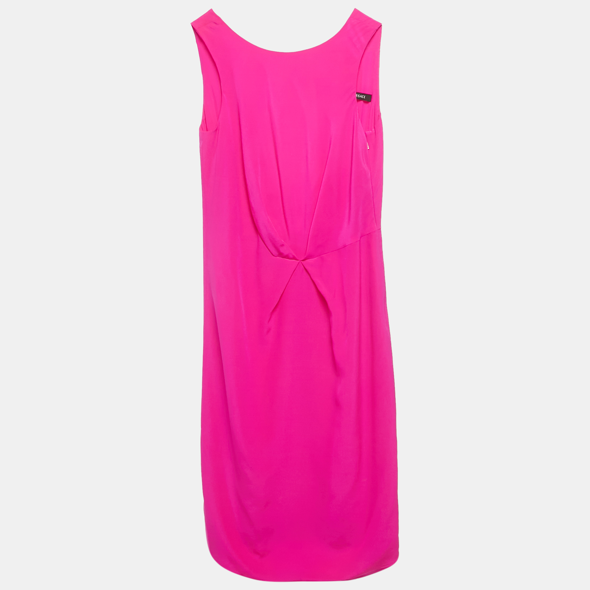 Versace Pink Silk Back Open Mini Dress