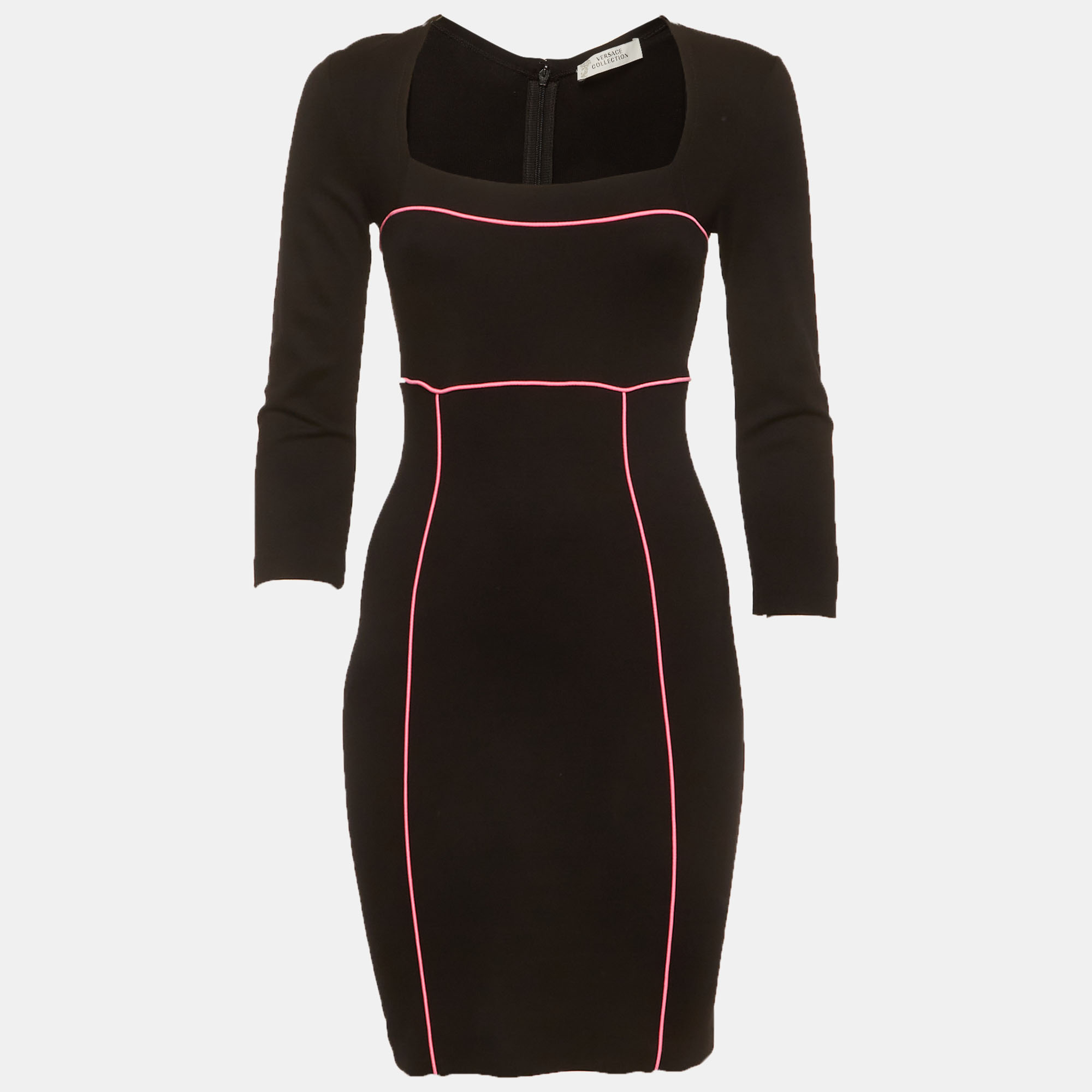 Versace Collection Black Jersey Shift Mini Dress